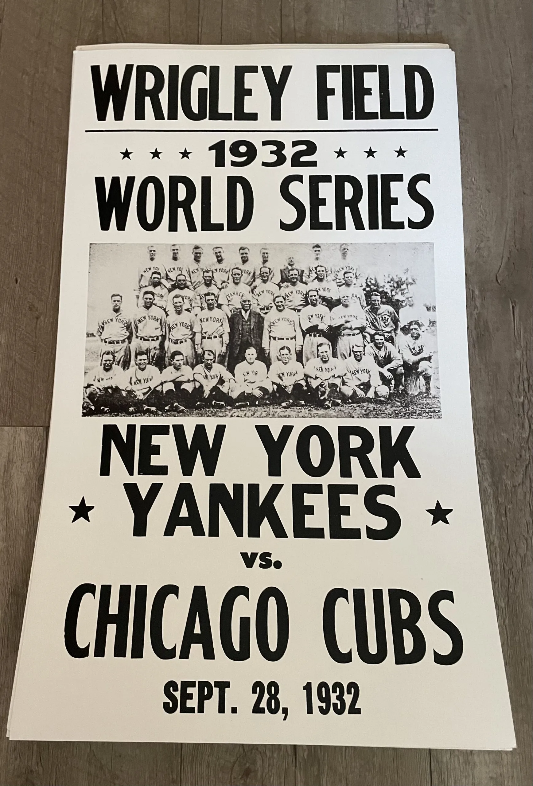 1932 World Series-New York Yankees Vs Chicago Clubs-Sept. 28, 1932 - Concert Posters Metal Sign