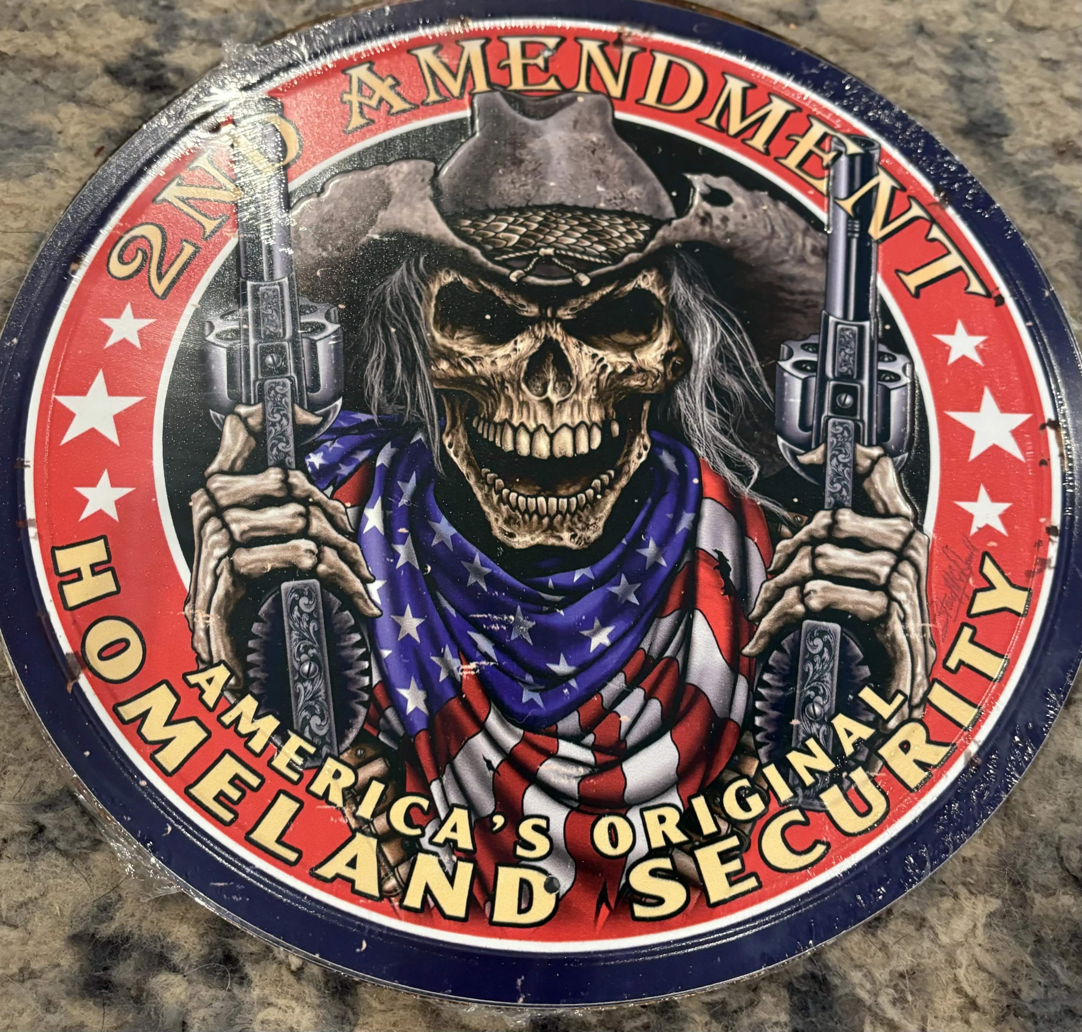 2nd Amendment-America's original Homeland Security (round) - Tin Signs Metal Sign