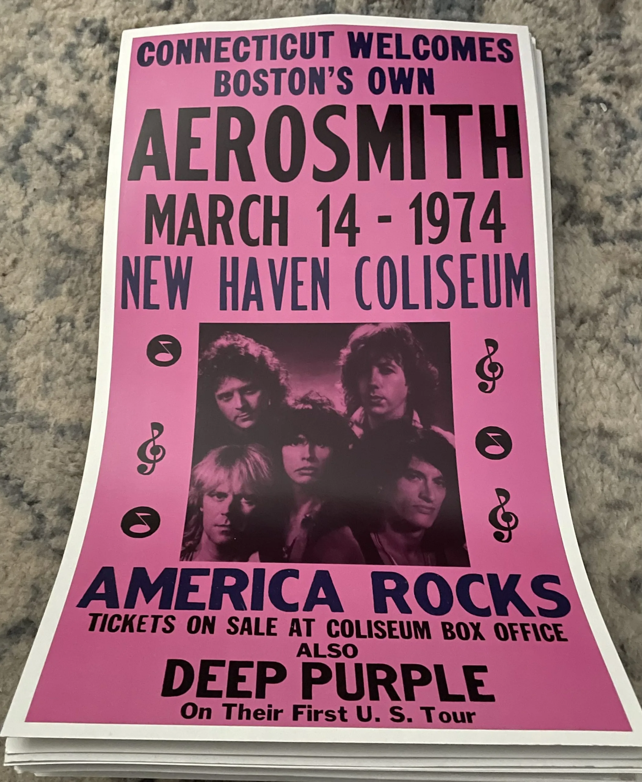 Aerosmith-America Rocks-March 14-1974 - Concert Posters Metal Sign