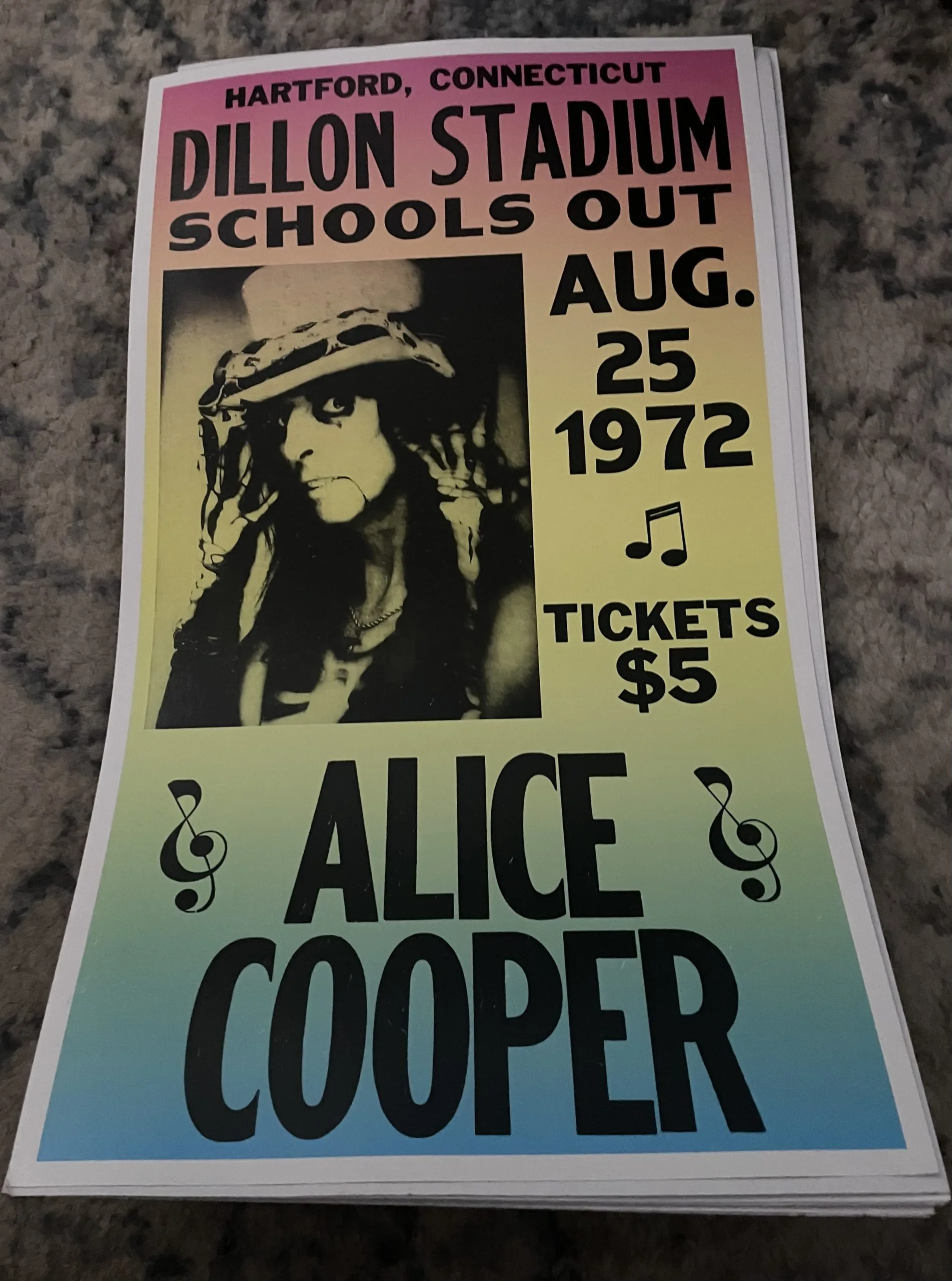 Alice Cooper-Schools Out-Aug. 25, 1972 - Concert Posters Metal Sign