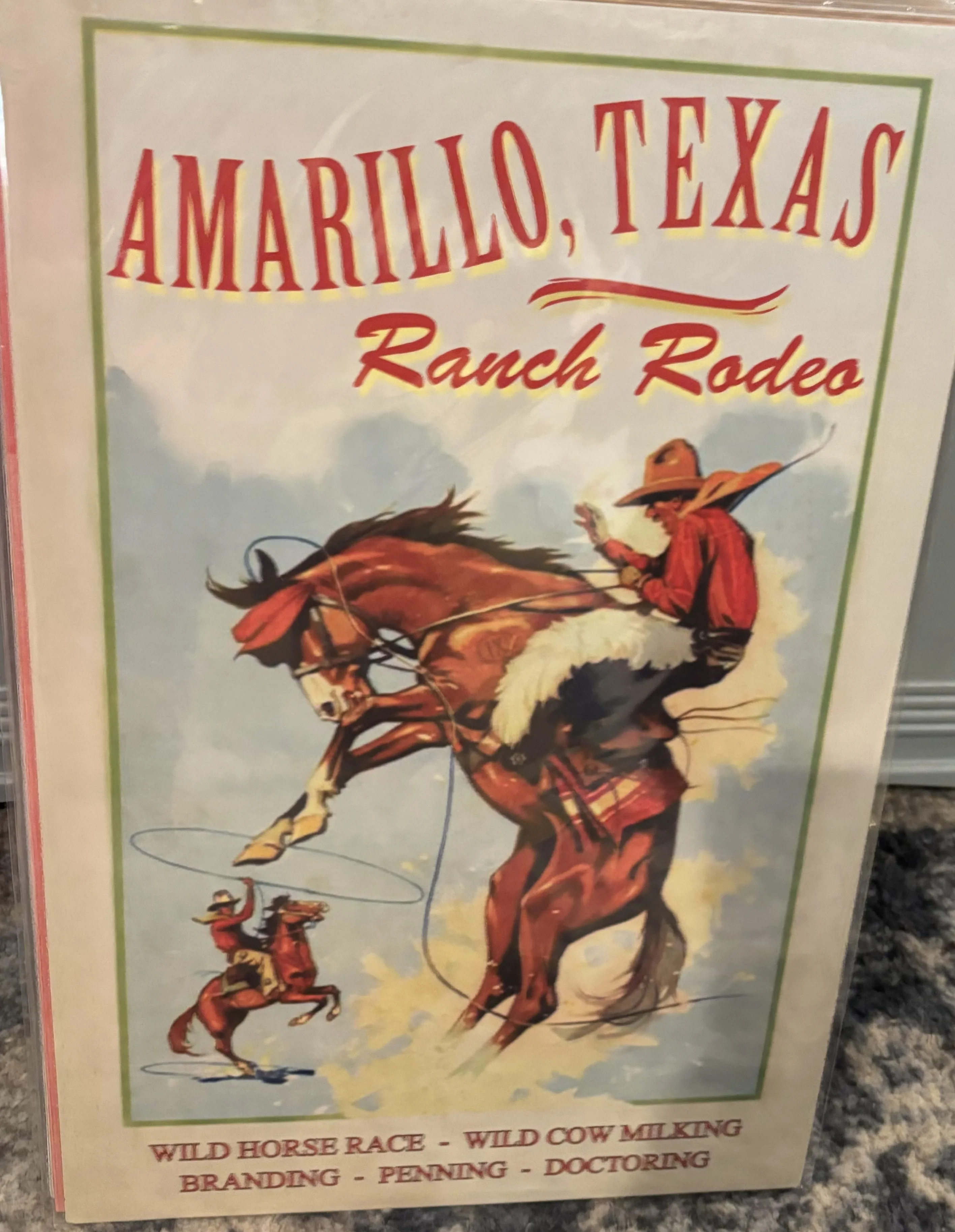 Amarillo,Texas Ranch Rodeo (Small) - Rodeo Posters Metal Sign