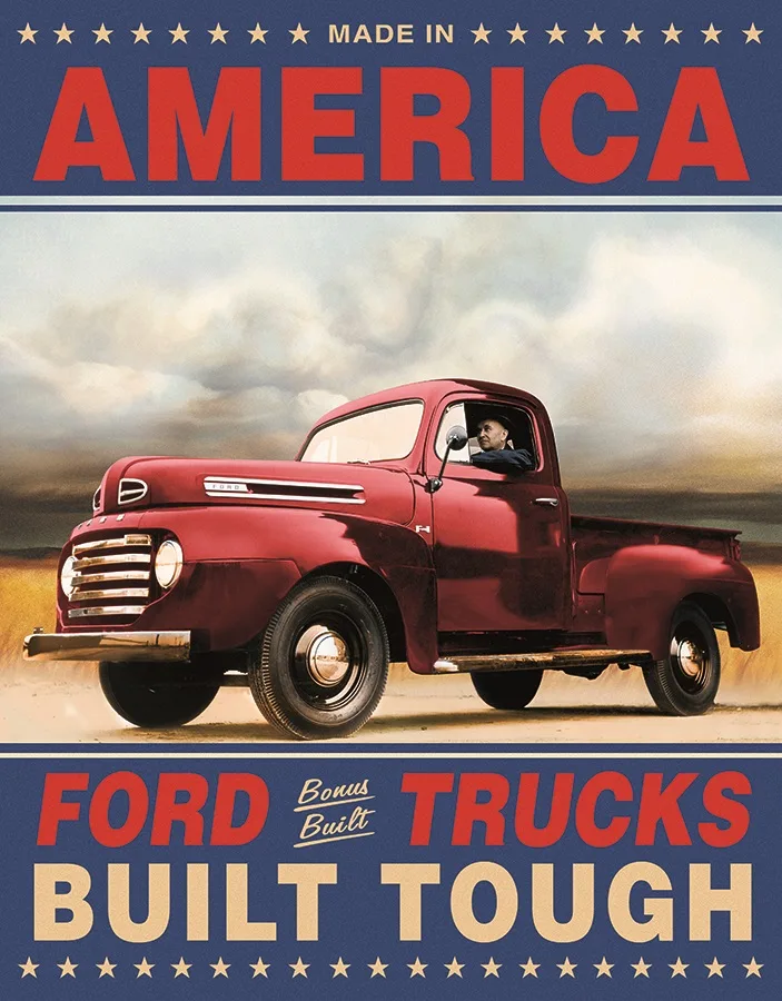 America-Ford Trucks-Built Tough - Tin Signs Metal Sign