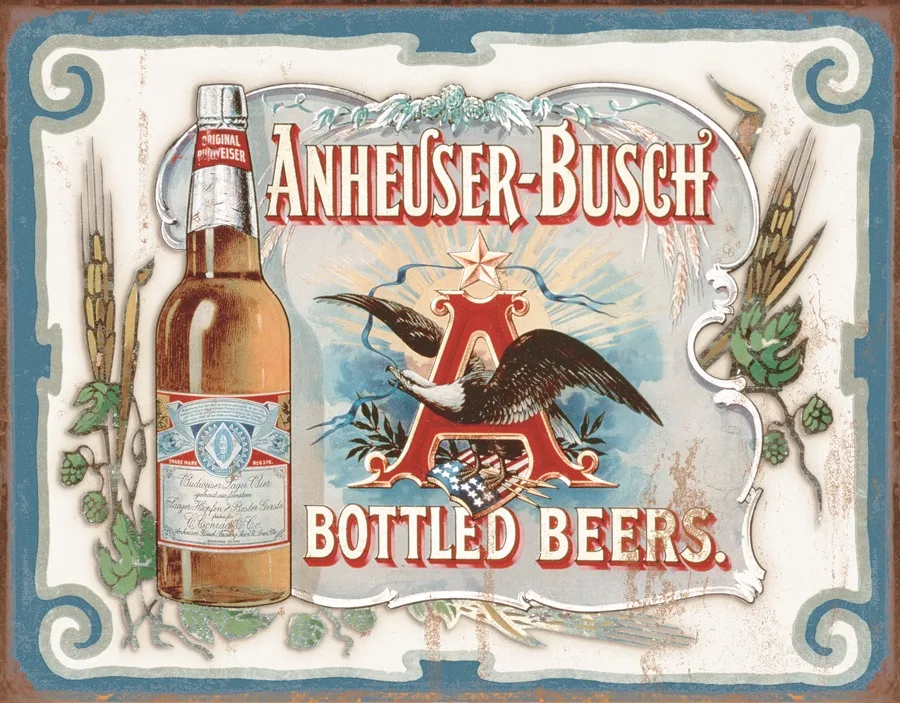 Anheuser Busch Bottled Beers - Logo - Tin Signs Metal Sign