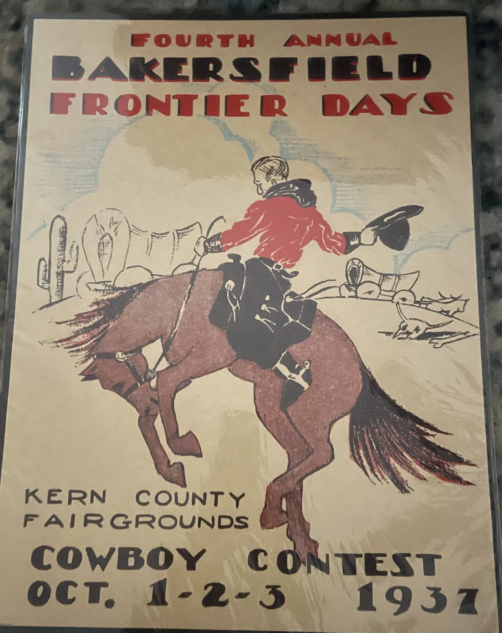 Bakersfield Frontier Days-Fourth Annual-Kern County Fairgrounds (Large) - Rodeo Posters Metal Sign