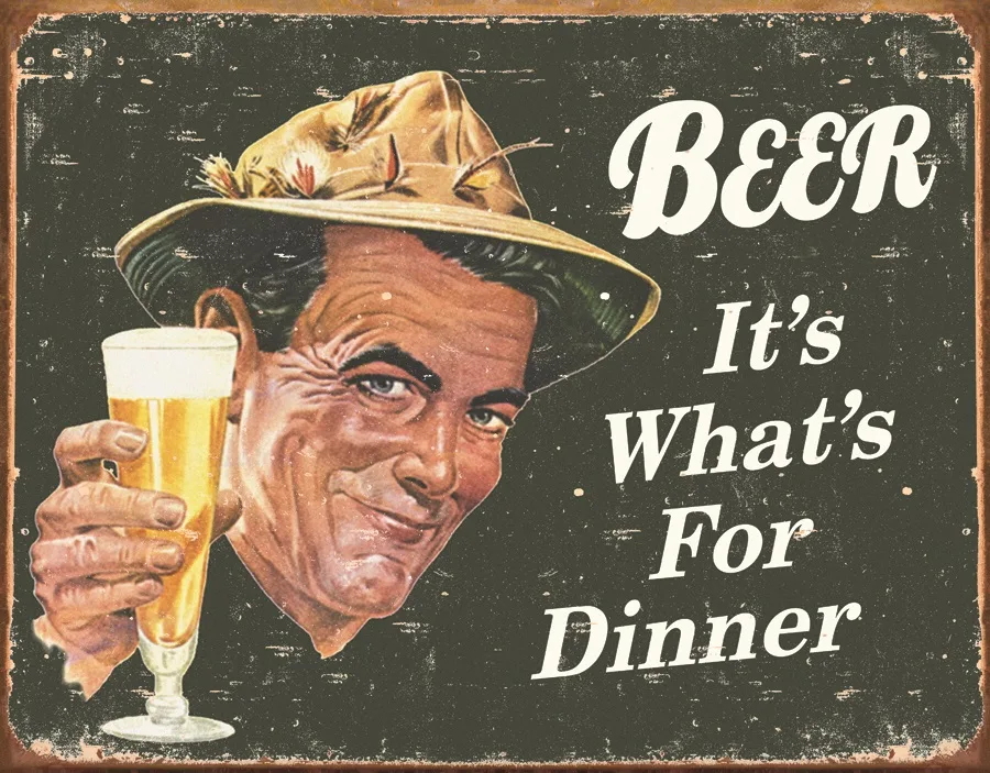 Beer It's What For Dinner - Tin Signs Metal Sign
