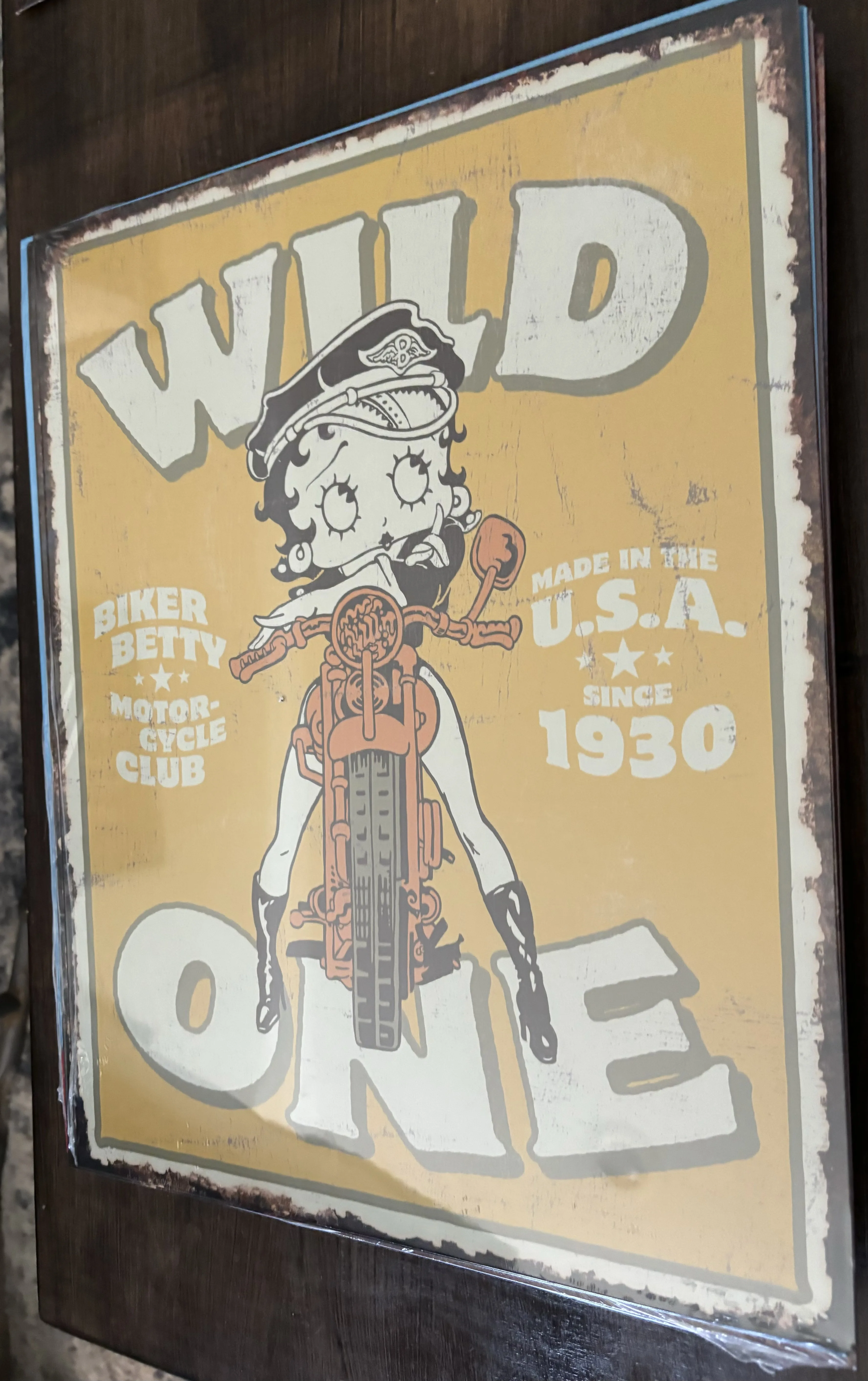 Betty Boop-Wild One-Biker Betty Motorcycle Club - Tin Signs Metal Sign