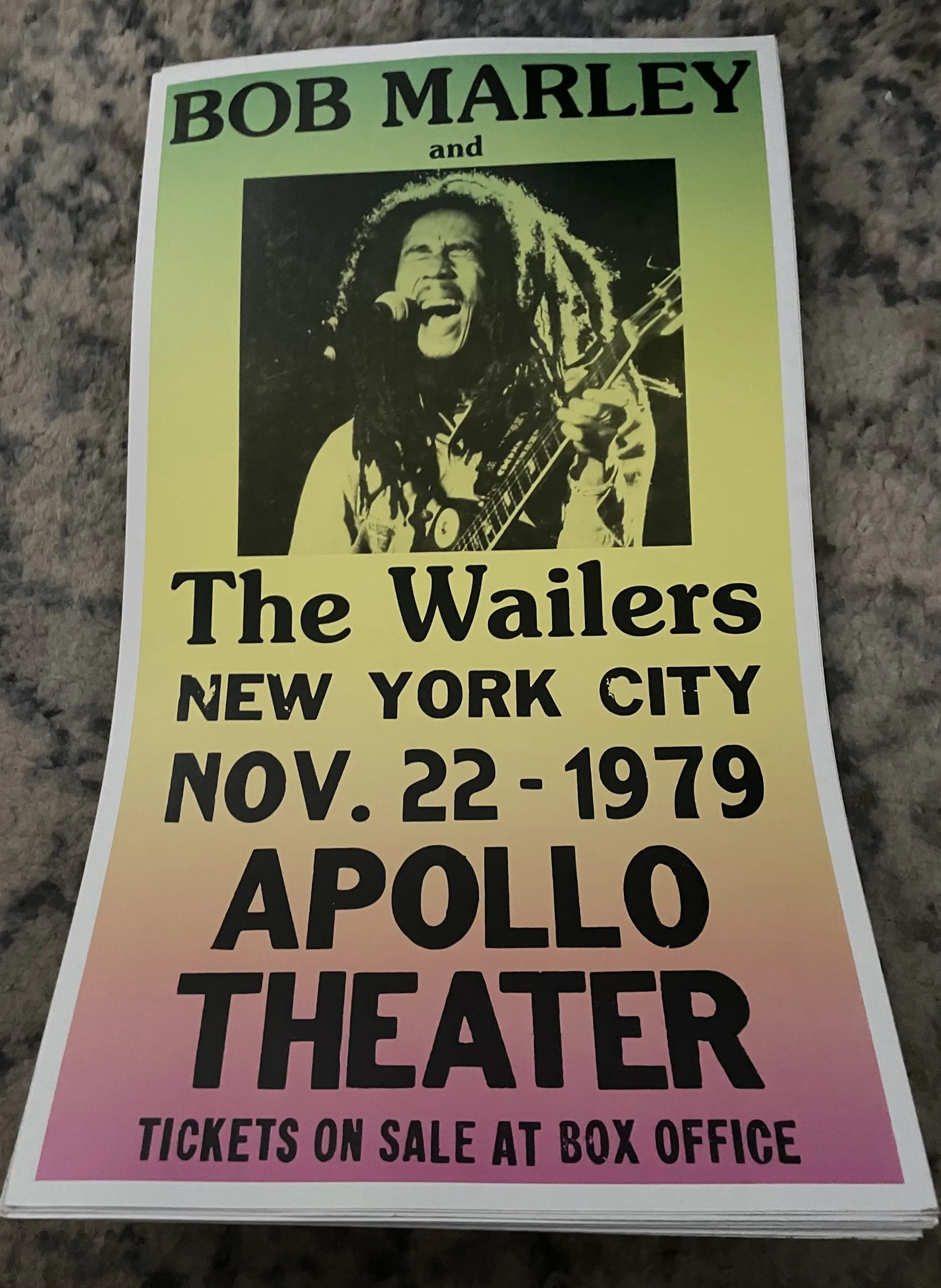 Bob Marley & The Wailers-Apollo Theater-Nov. 22, 1979 - Concert Posters Metal Sign