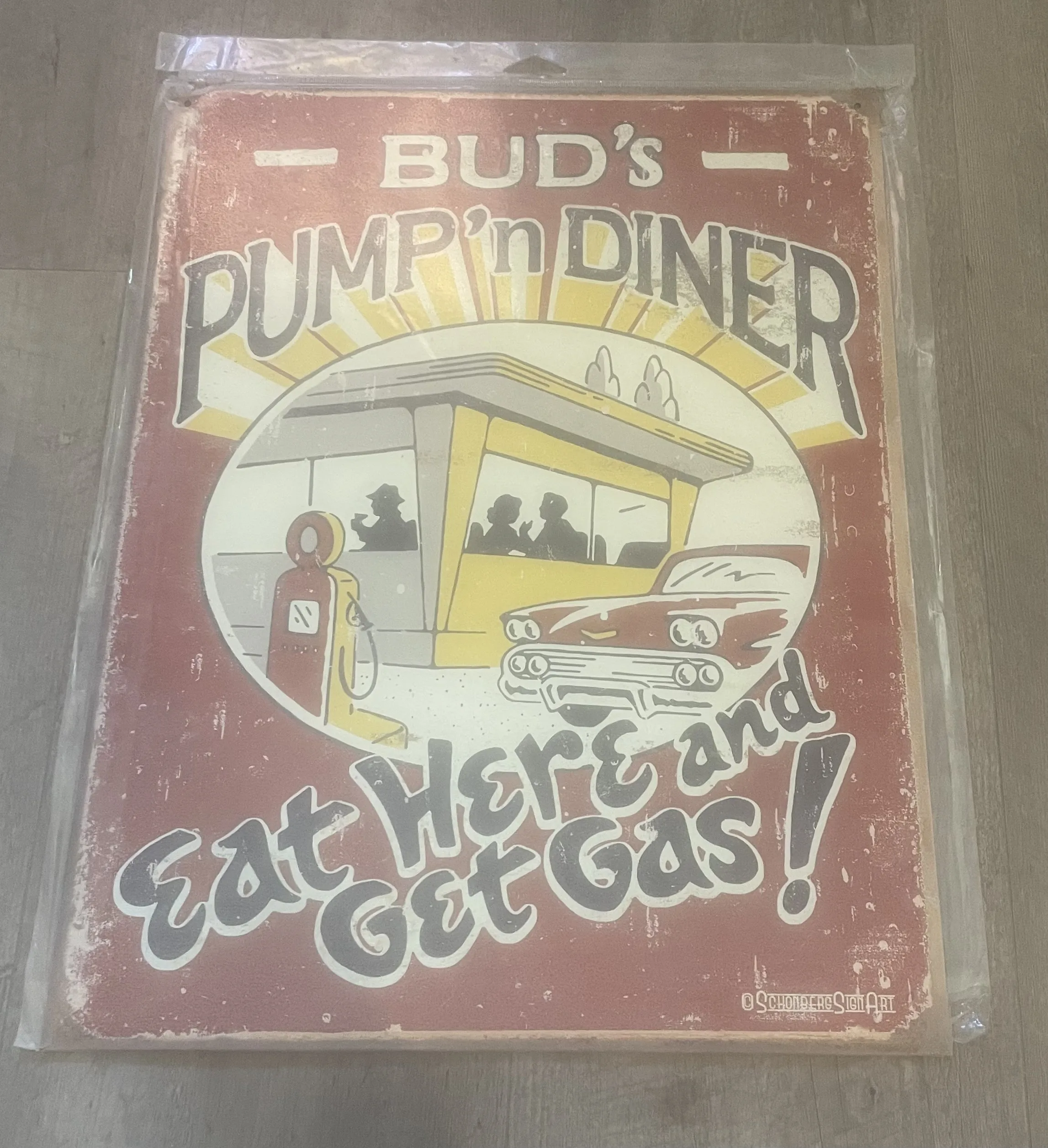 Bud's Pump & Diner-Eat Here And Get Gas - Tin Signs Metal Sign