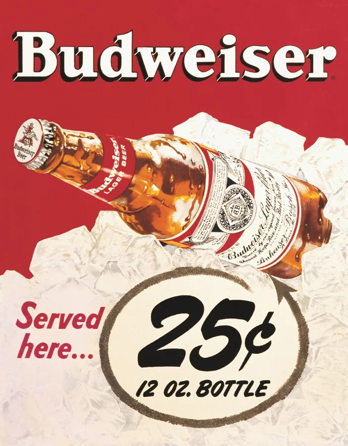Budweiser 25 Cents - Tin Signs Metal Sign