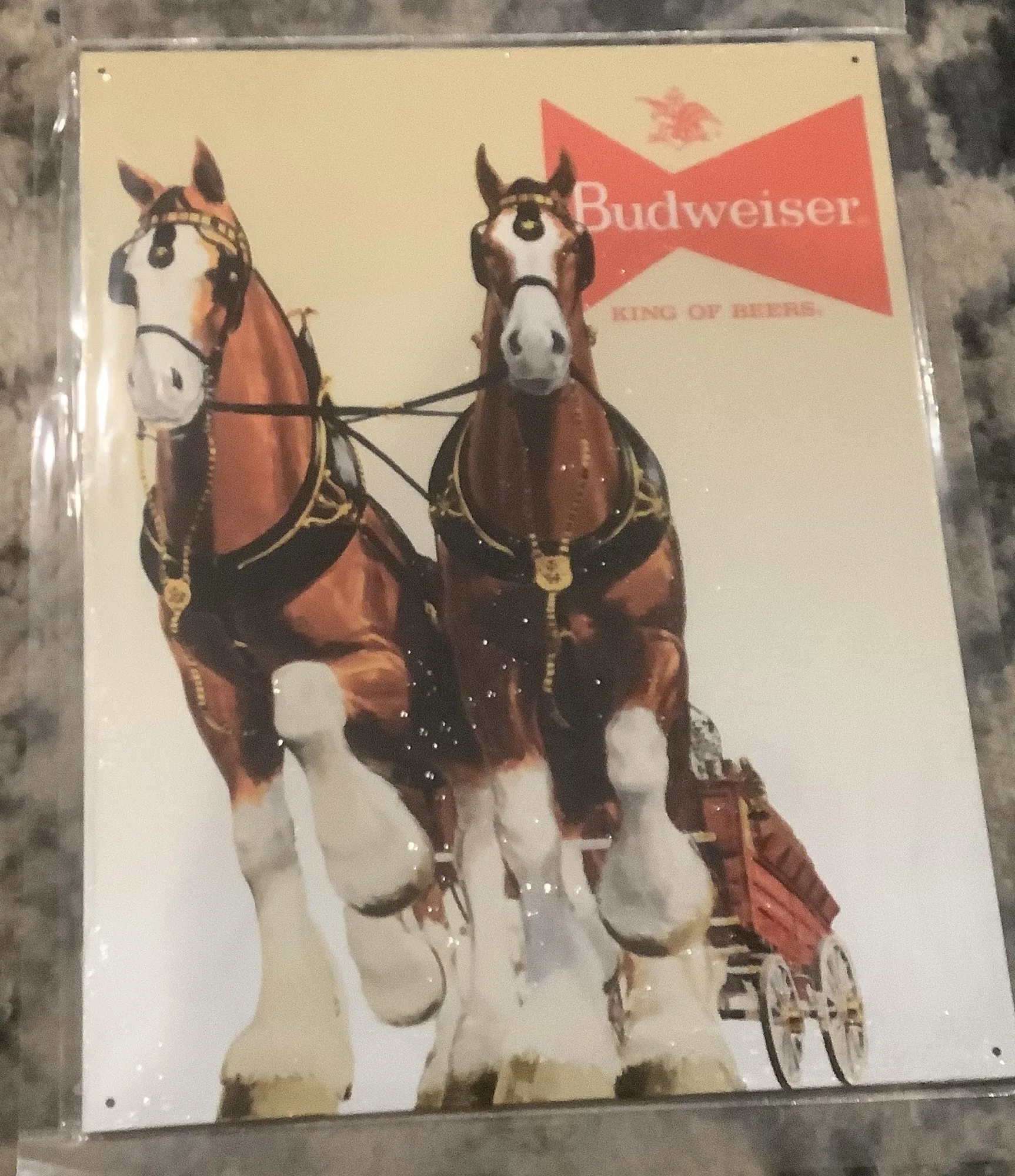 Budweiser-(Clydesdale Team Pulling Wagon) - Tin Signs Metal Sign
