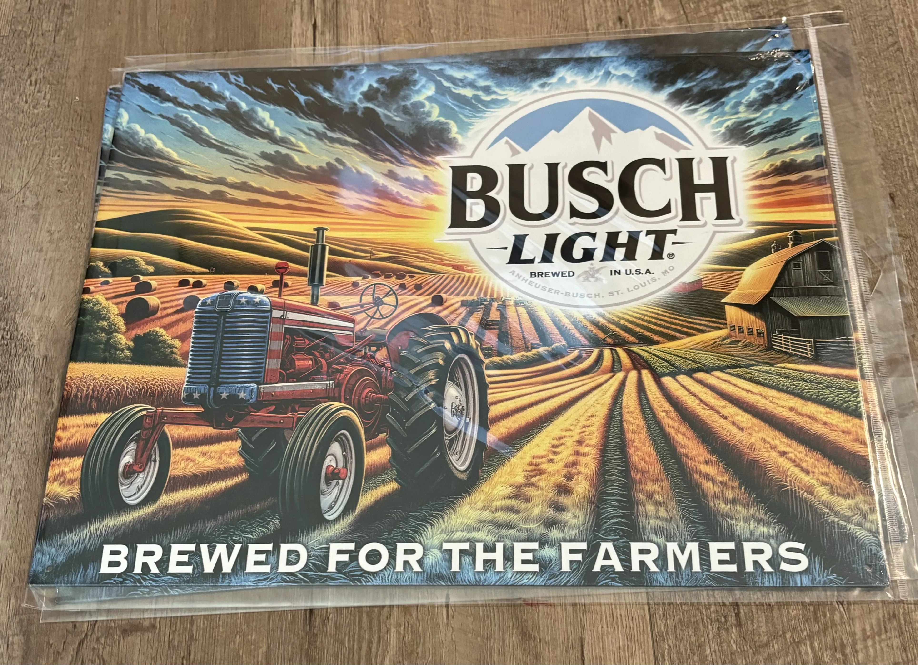 Busch Light-Brewed For The Farmers - Alcohol Metal Sign