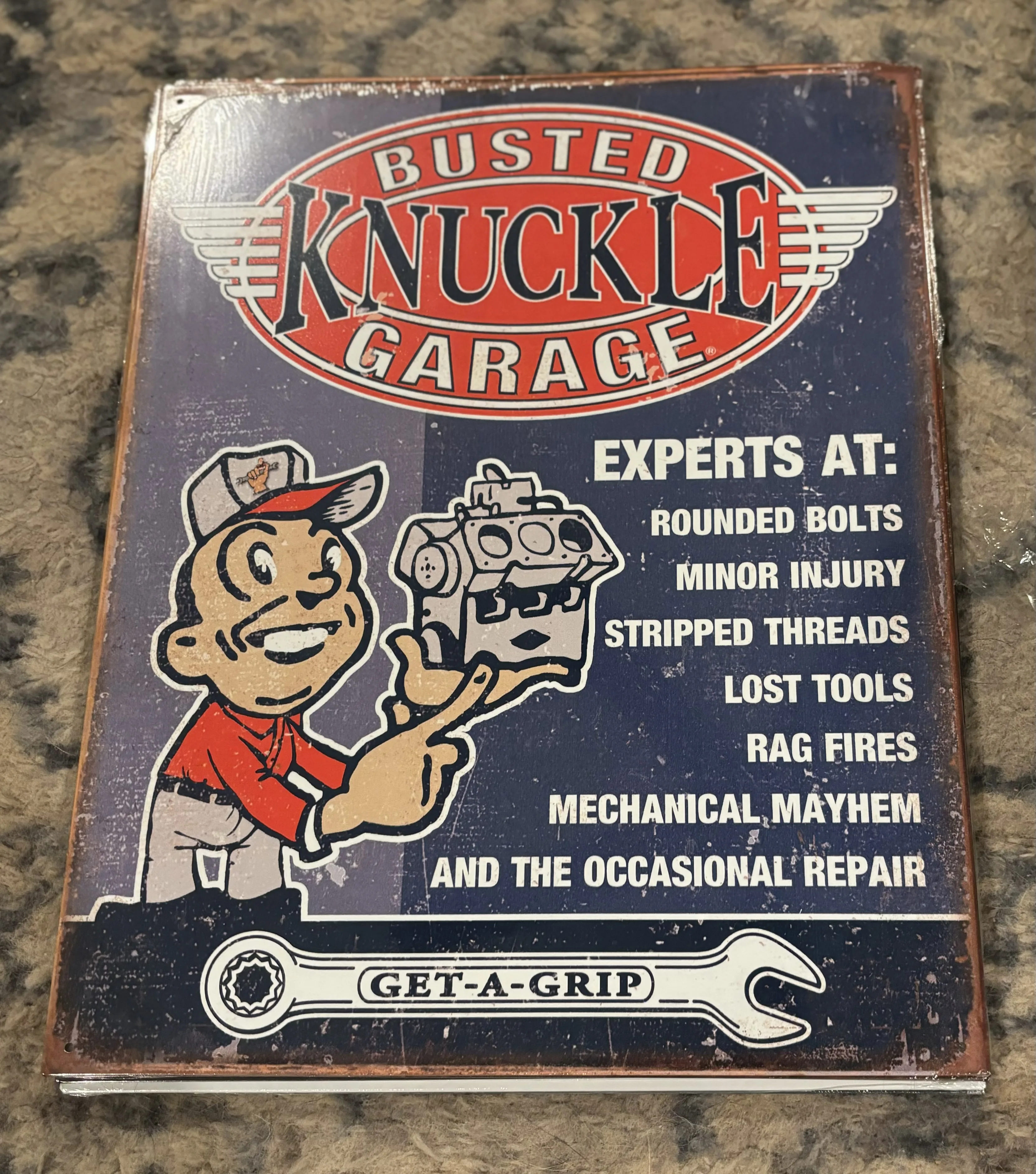 Busted Knuckle Garage-Experts at-Rounded Bolts,Minor Injuries... - Tin Signs Metal Sign