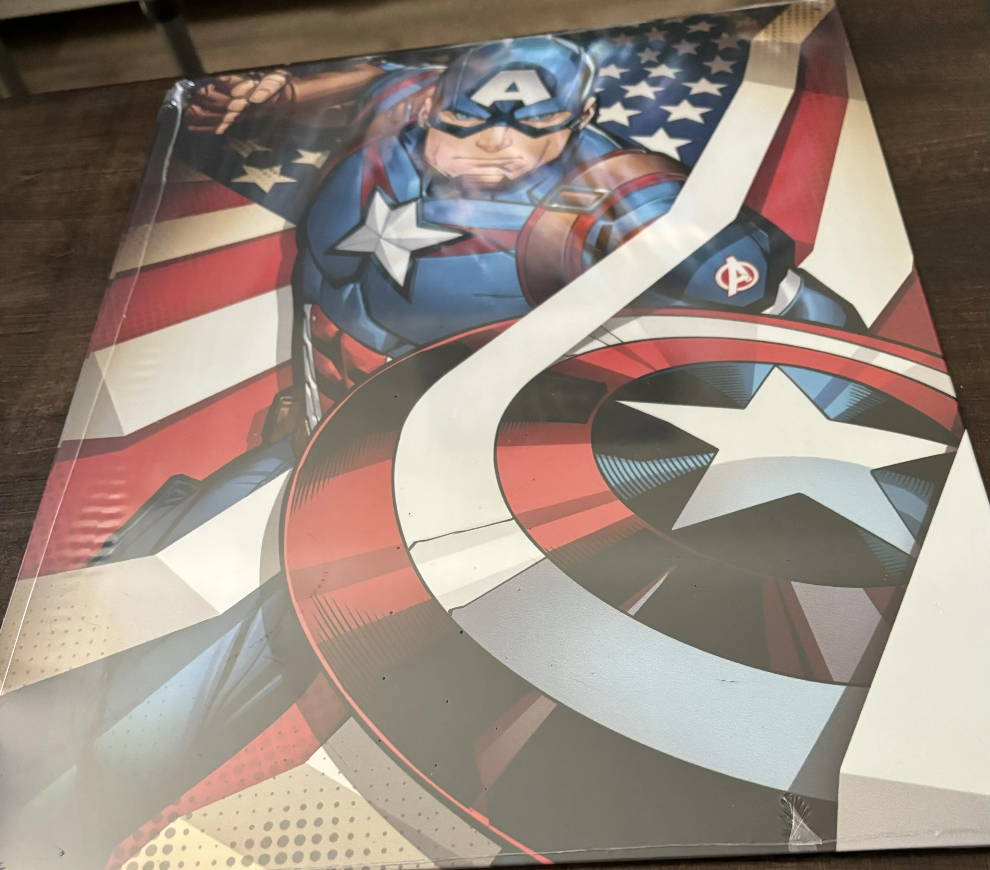 Captain America (Behind Flag) - Tin Signs Metal Sign