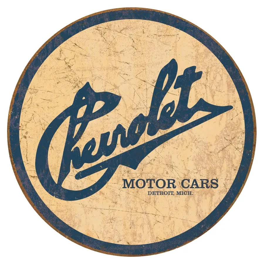 Chevrolet Motor Cars-Historic Logo (Round) - Tin Signs Metal Sign