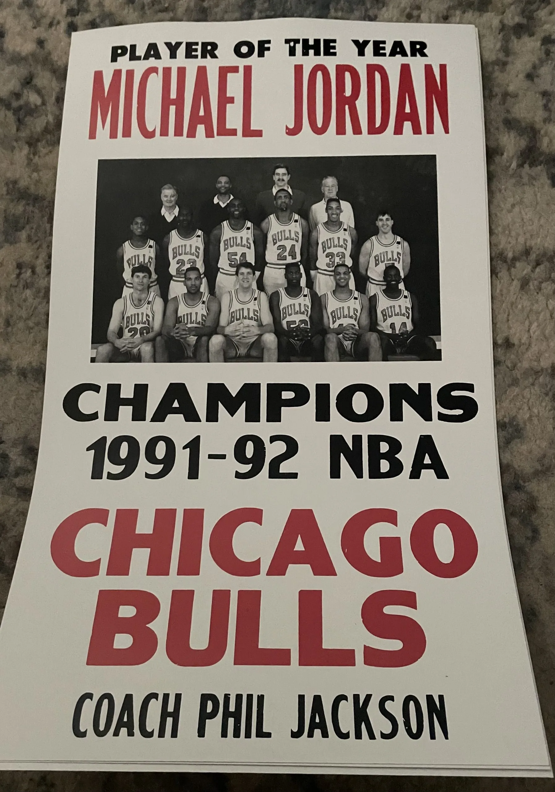 Chicago Bulls-Champions 1991-92 NBA (Michael Jordan) - Concert Posters Metal Sign