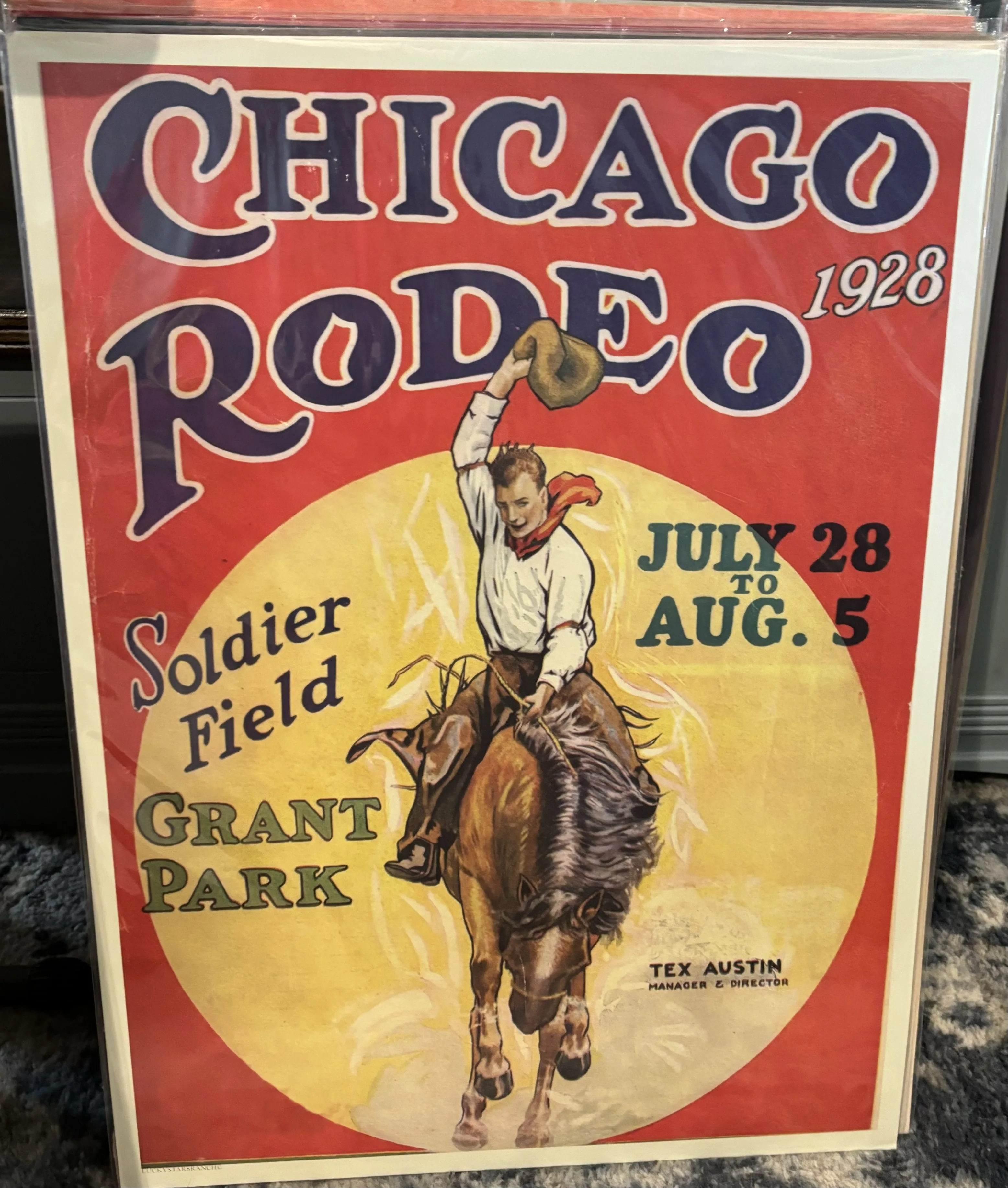 Chicago Rodeo-1928 Soldier's Field July 28-Aug. 5 (Large) - Rodeo Posters Metal Sign