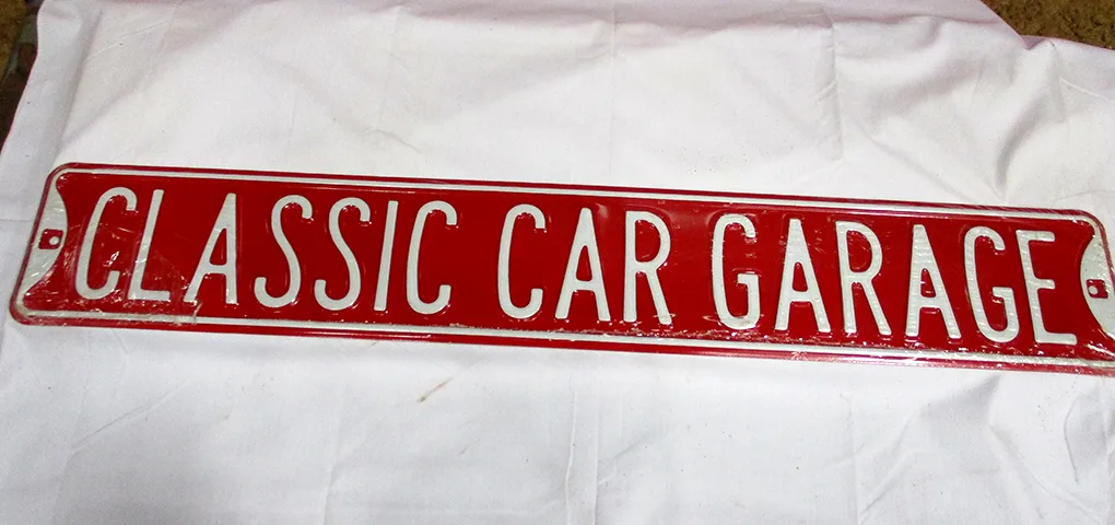 Classic Car Garage - Street Signs Metal Sign