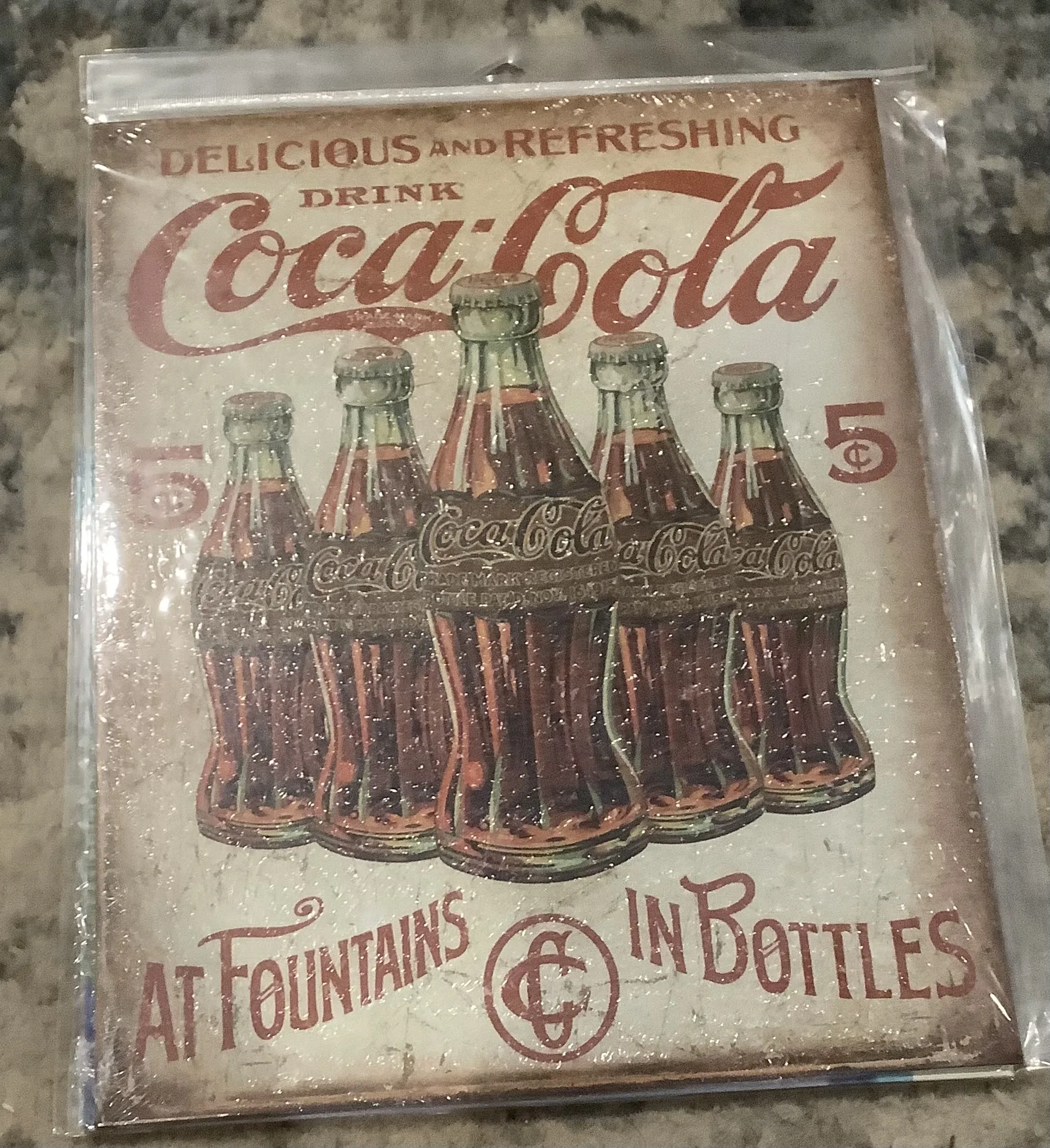 Coca-Cola at Fountains and in Bottles - Tin Signs Metal Sign