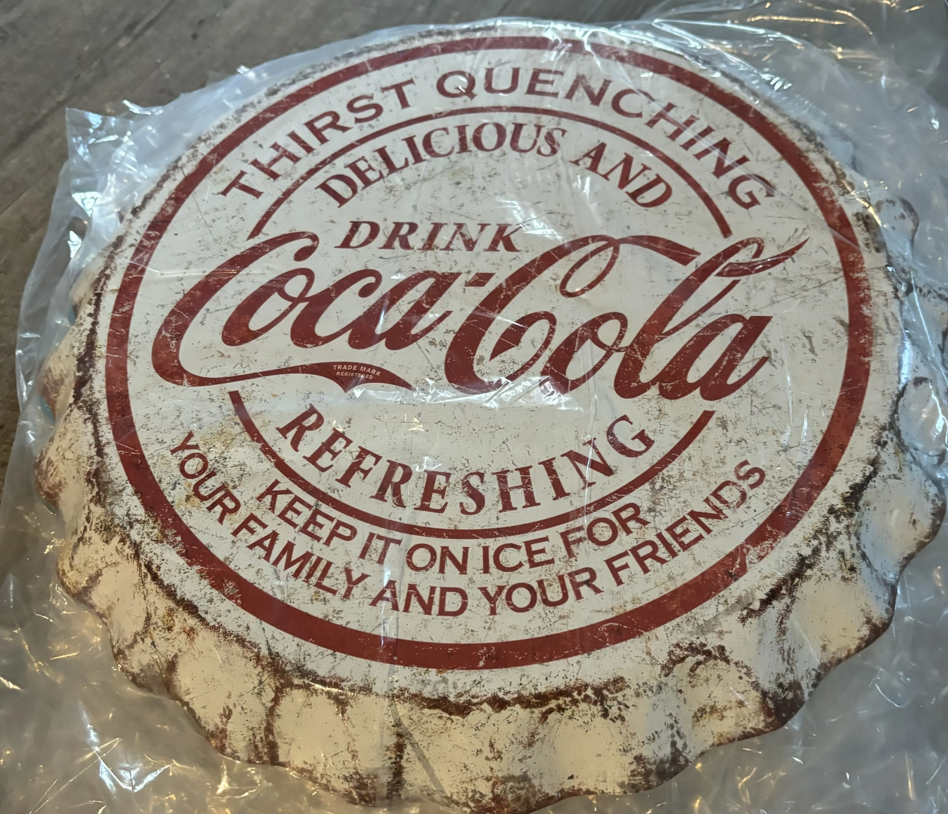 Coca Cola-Weathered Bottle Cap - Bottle Caps Metal Sign