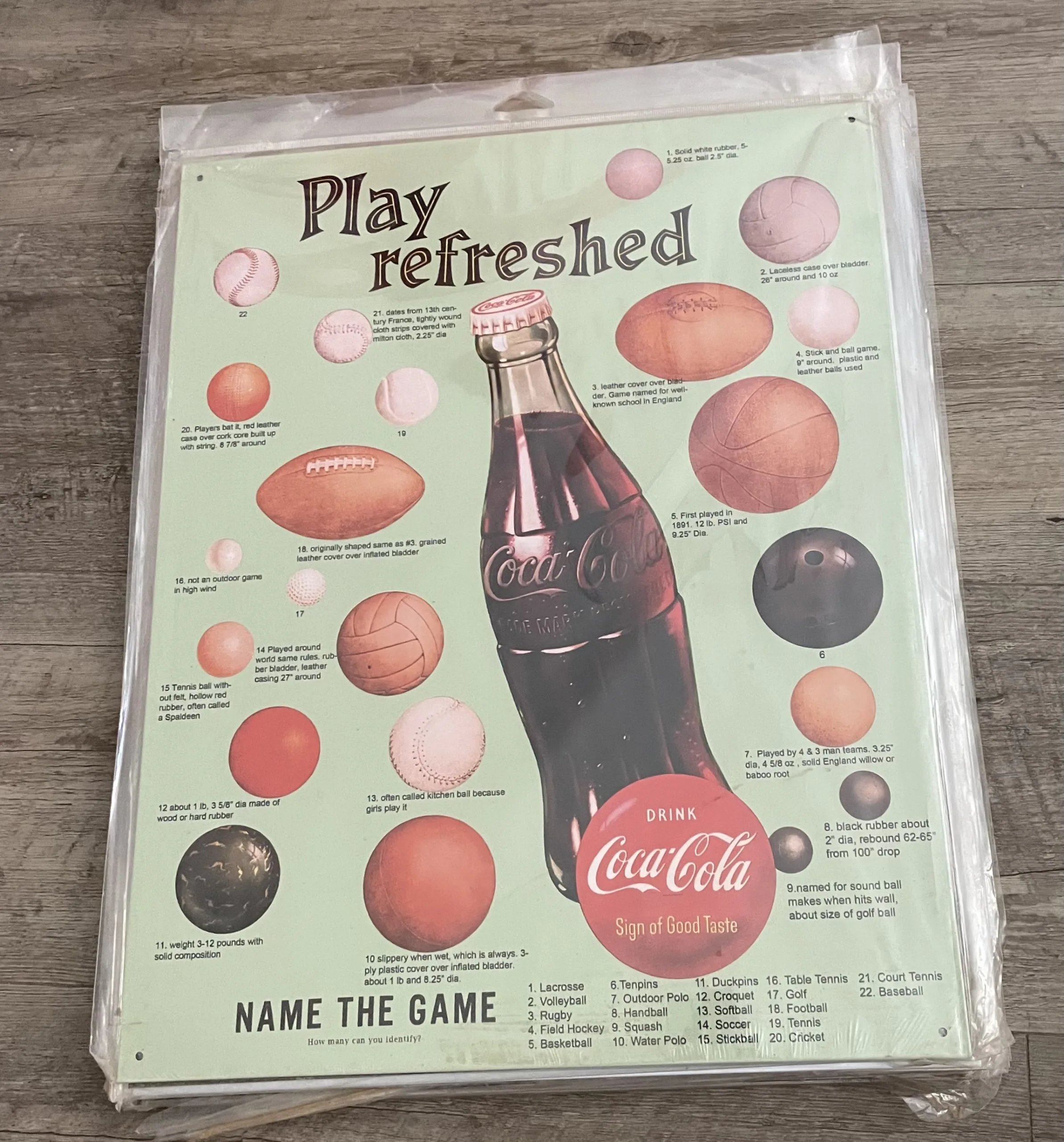Coke-Play Refreshed - Coca Cola Metal Sign