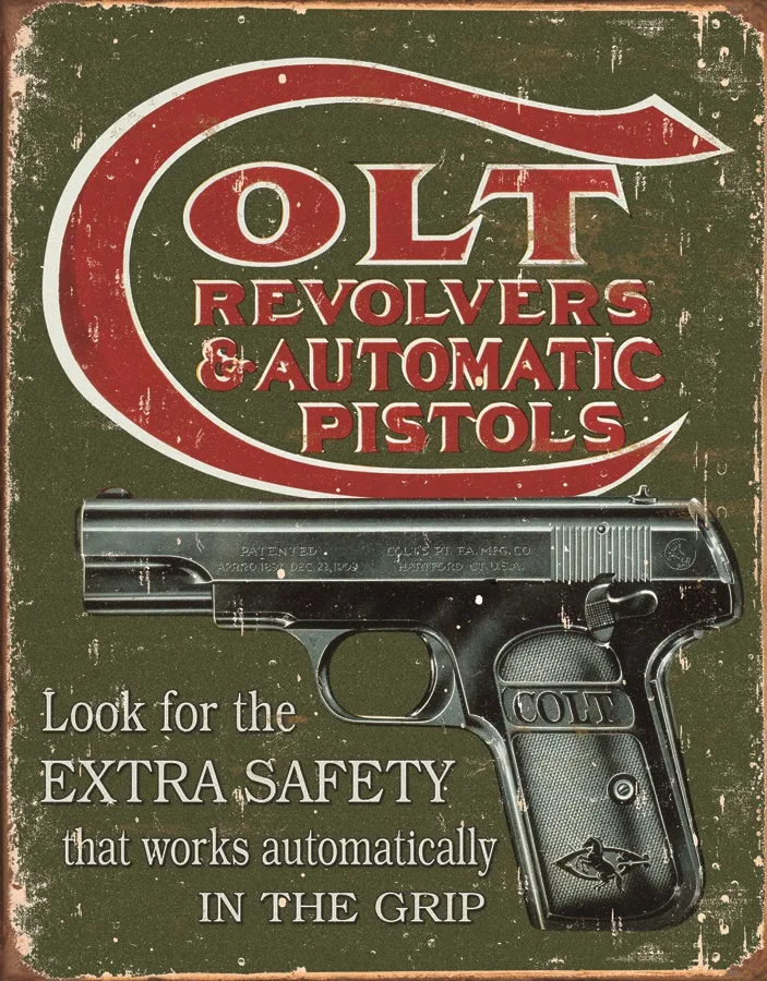 Colt Revolvers & Automatic Pistols - Tin Signs Metal Sign
