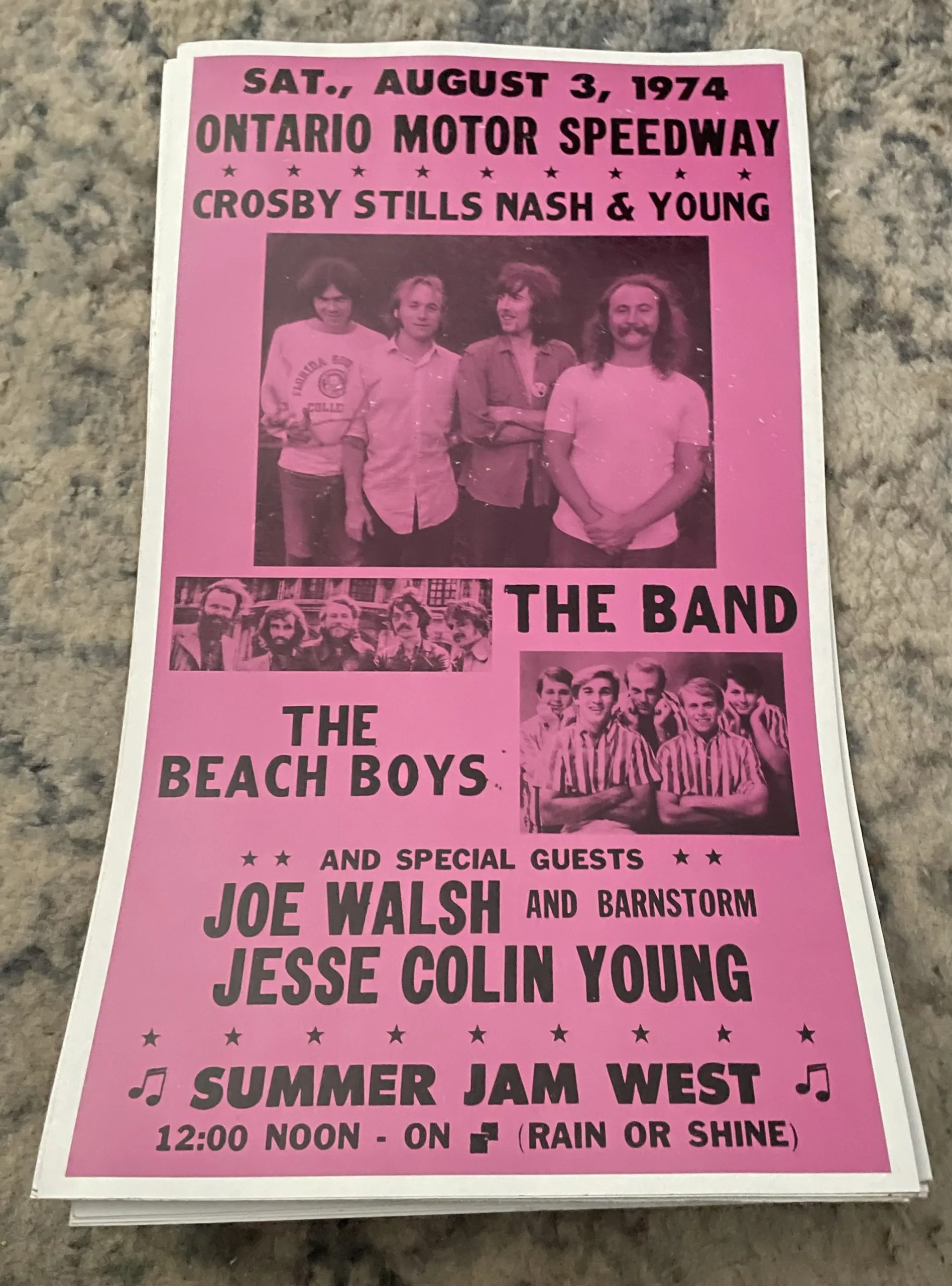 Crosby Stills Nash & Young-The Beach Boys-Summer Jam West - Concert Posters Metal Sign