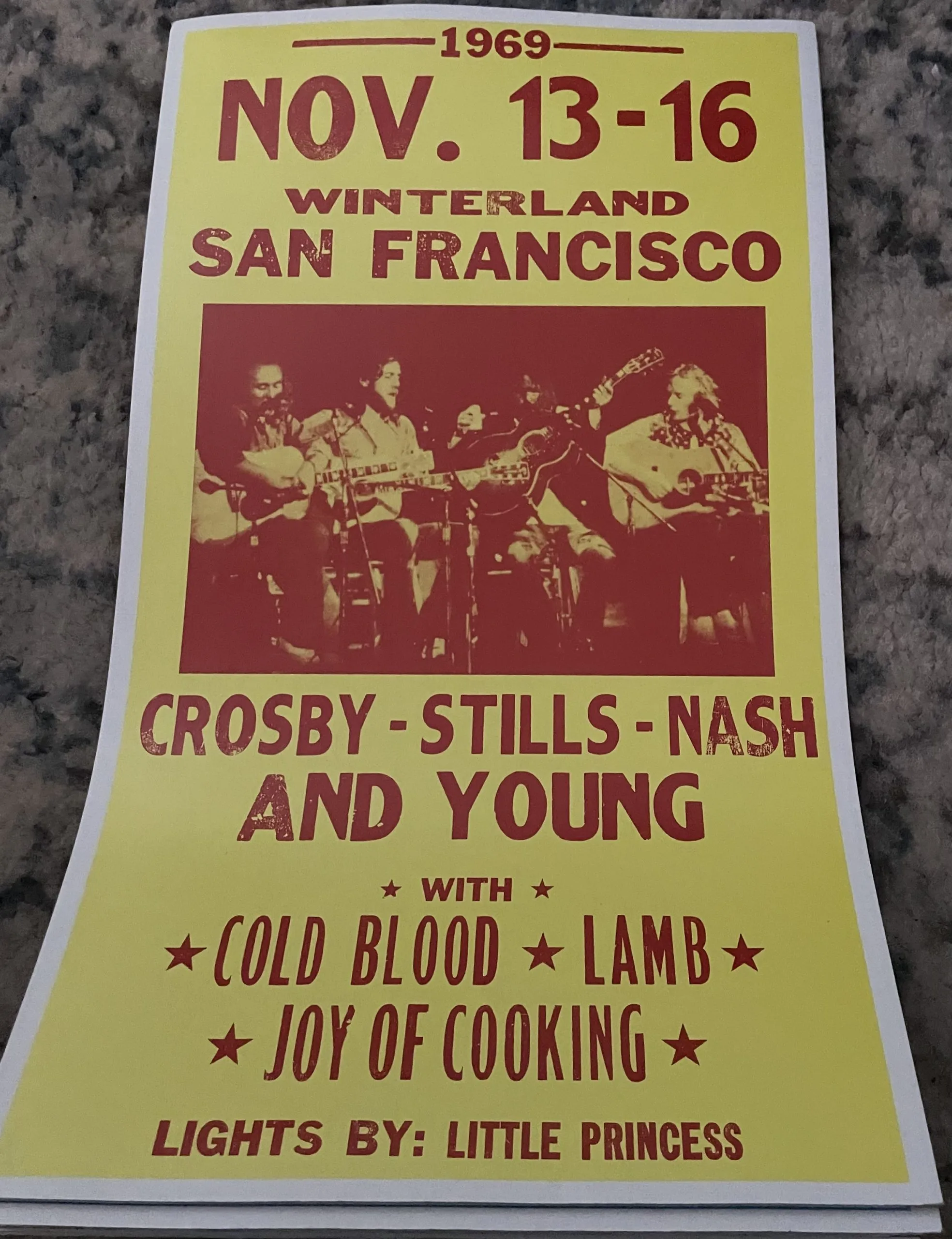 Crosby-Stills-Nash And Young-Winterland-Nov. 13-16-1969 - Concert Posters Metal Sign