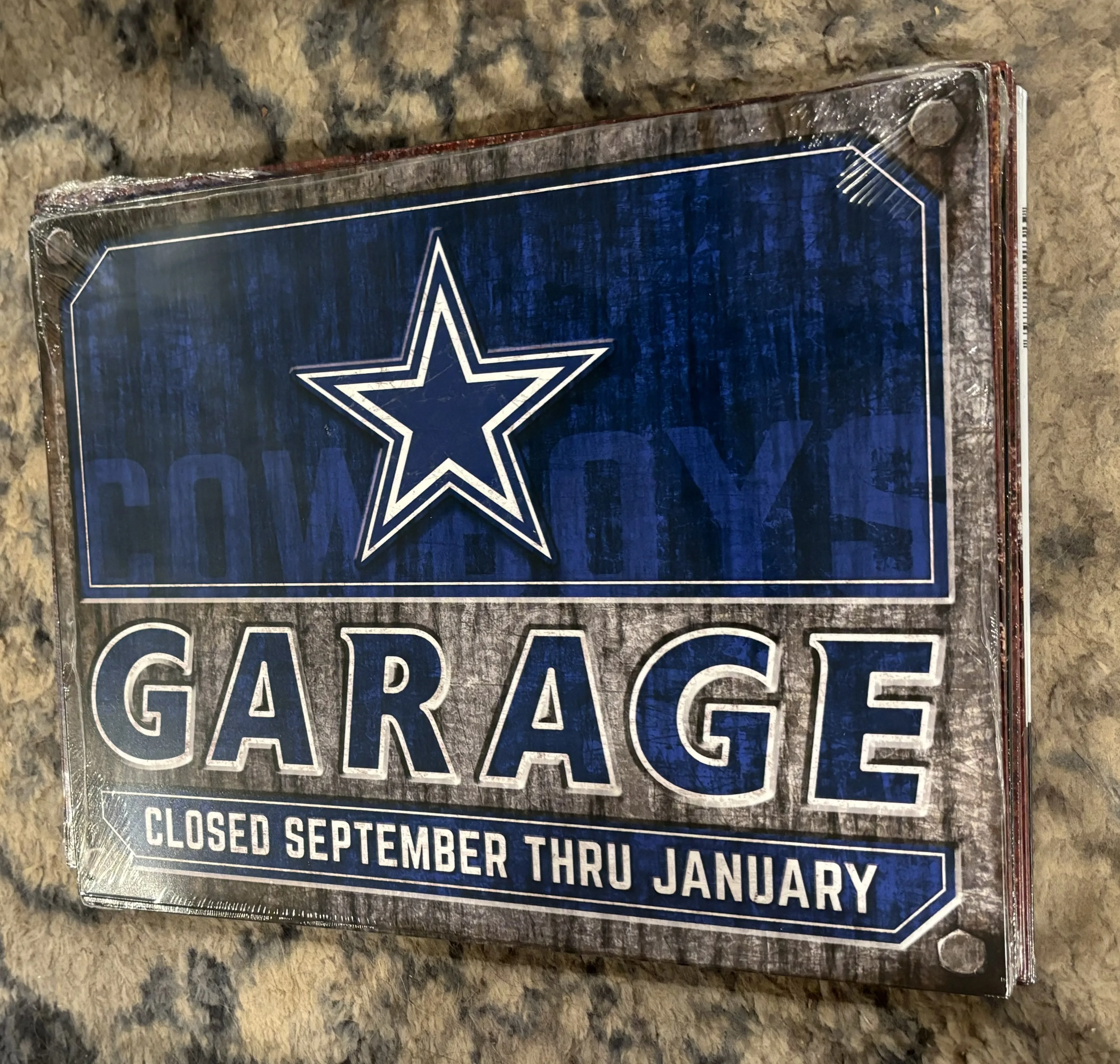 Dallas Cowboys Garage-Closed September Thru January - Tin Signs Metal Sign