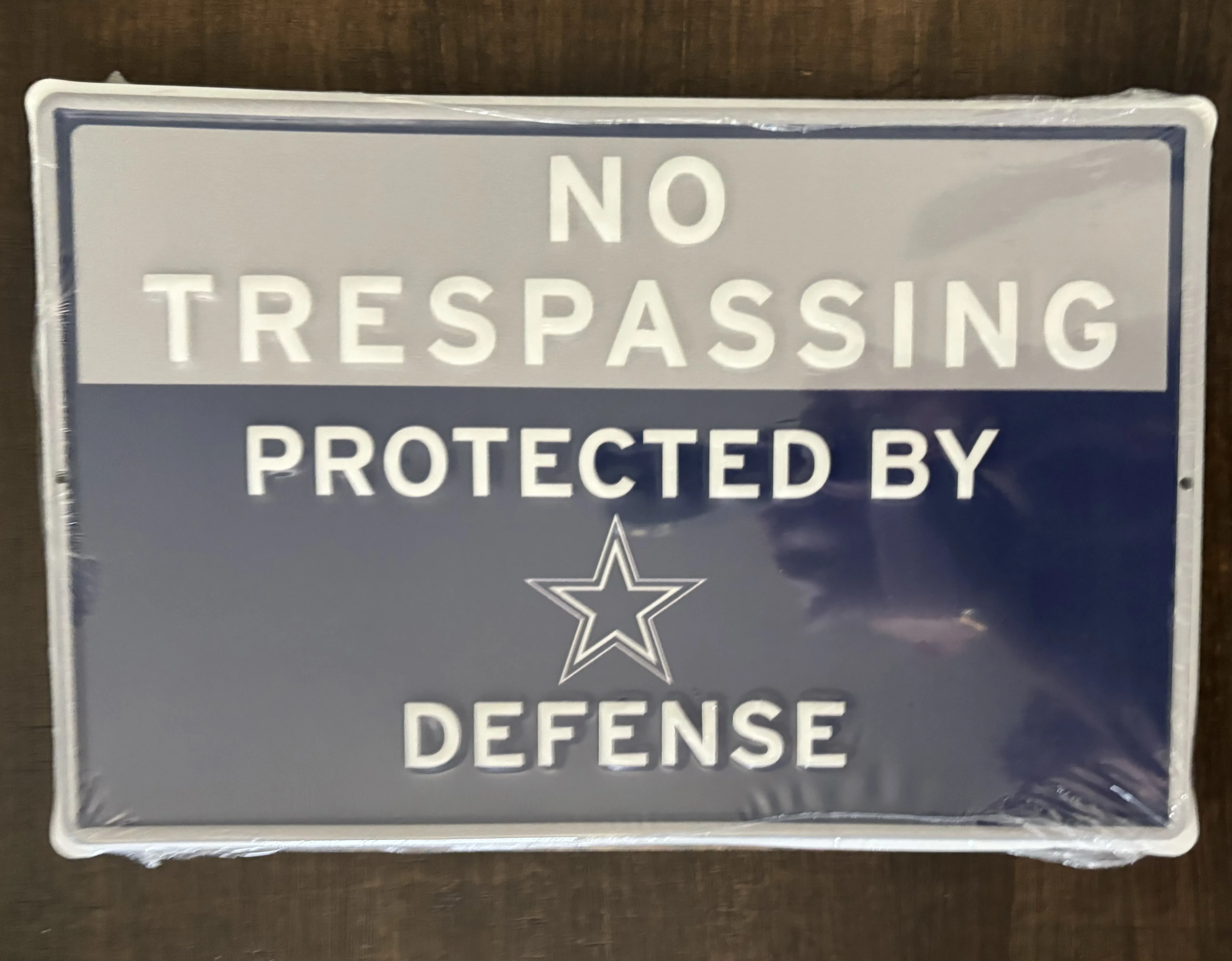 Dallas Cowboys-No Trespassing-Protected By Defense - Sports Metal Sign