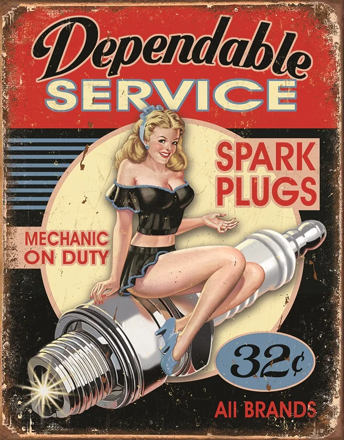 Dependable Service - Mechanic On Duty - Tin Signs Metal Sign