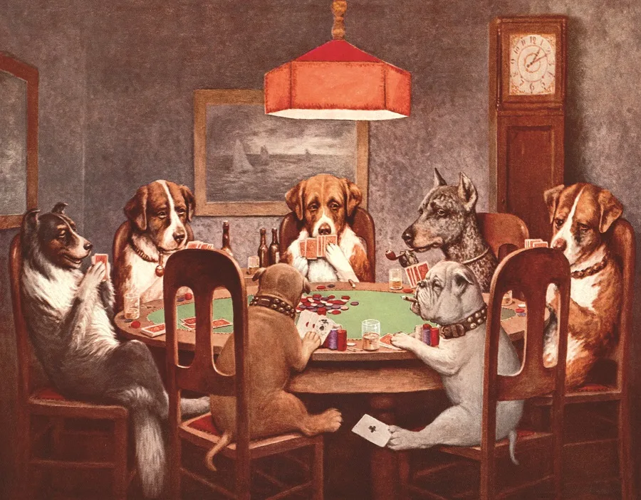 Dogs Playing Poker #2 - Tin Signs Metal Sign