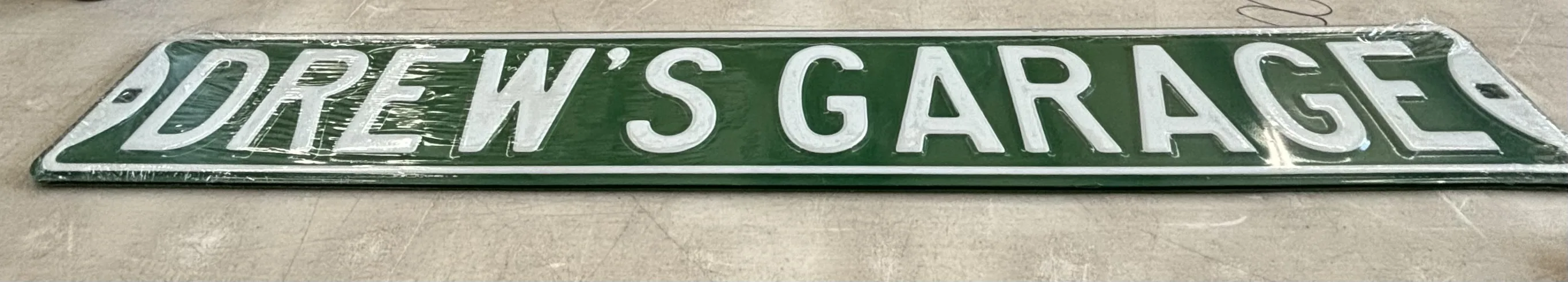 Drew's Garage - Street-Garage/Shop Metal Sign