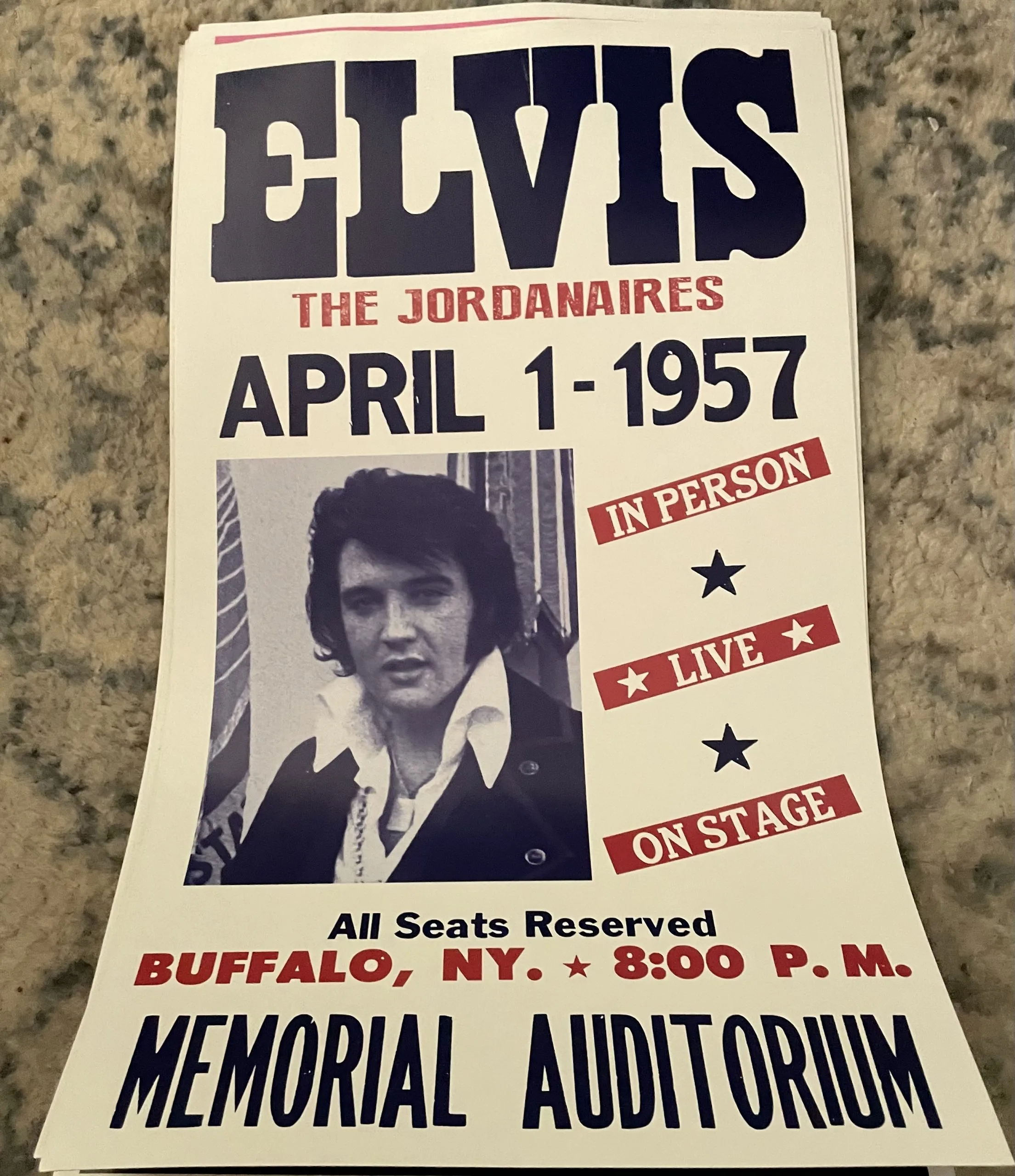 Elvis-Memorial Auditorium-April 1-1957 - Concert Posters Metal Sign