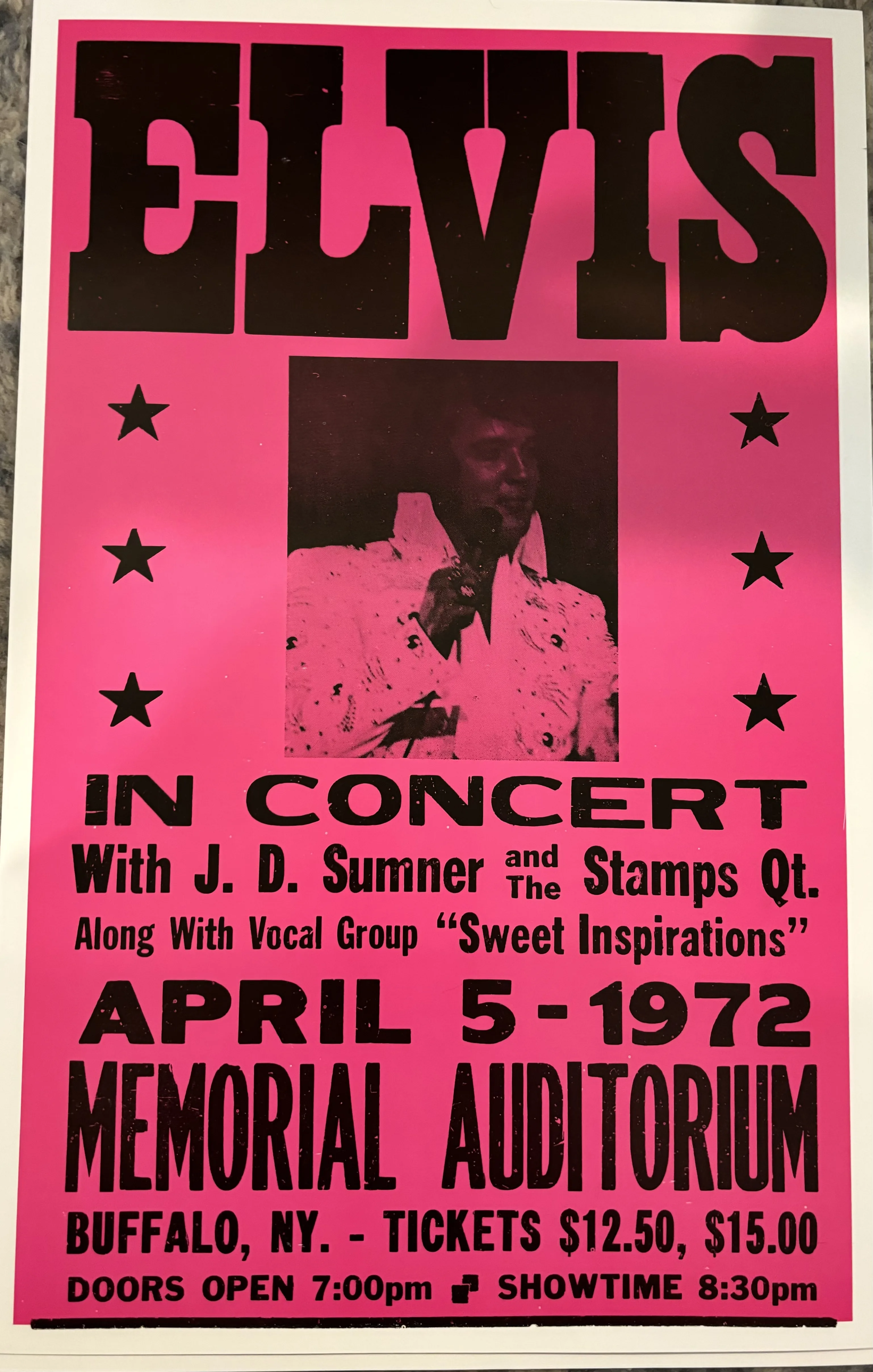 Elvis-Memorial Auditorium-April 5-1972 - Concert Posters Metal Sign