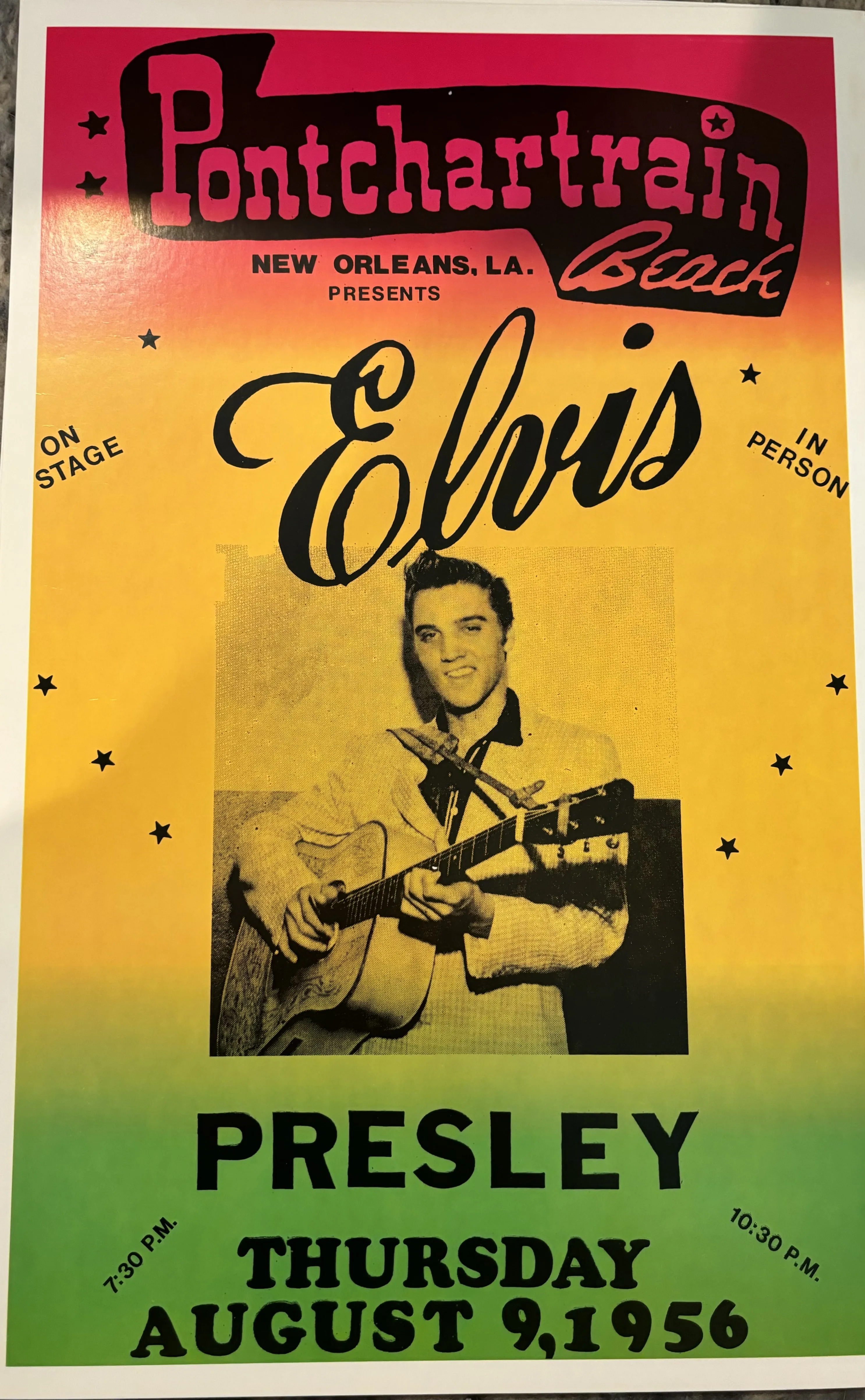 Elvis Presley-pontchartrain Beach-August 9, 1956 - Concert Posters Metal Sign