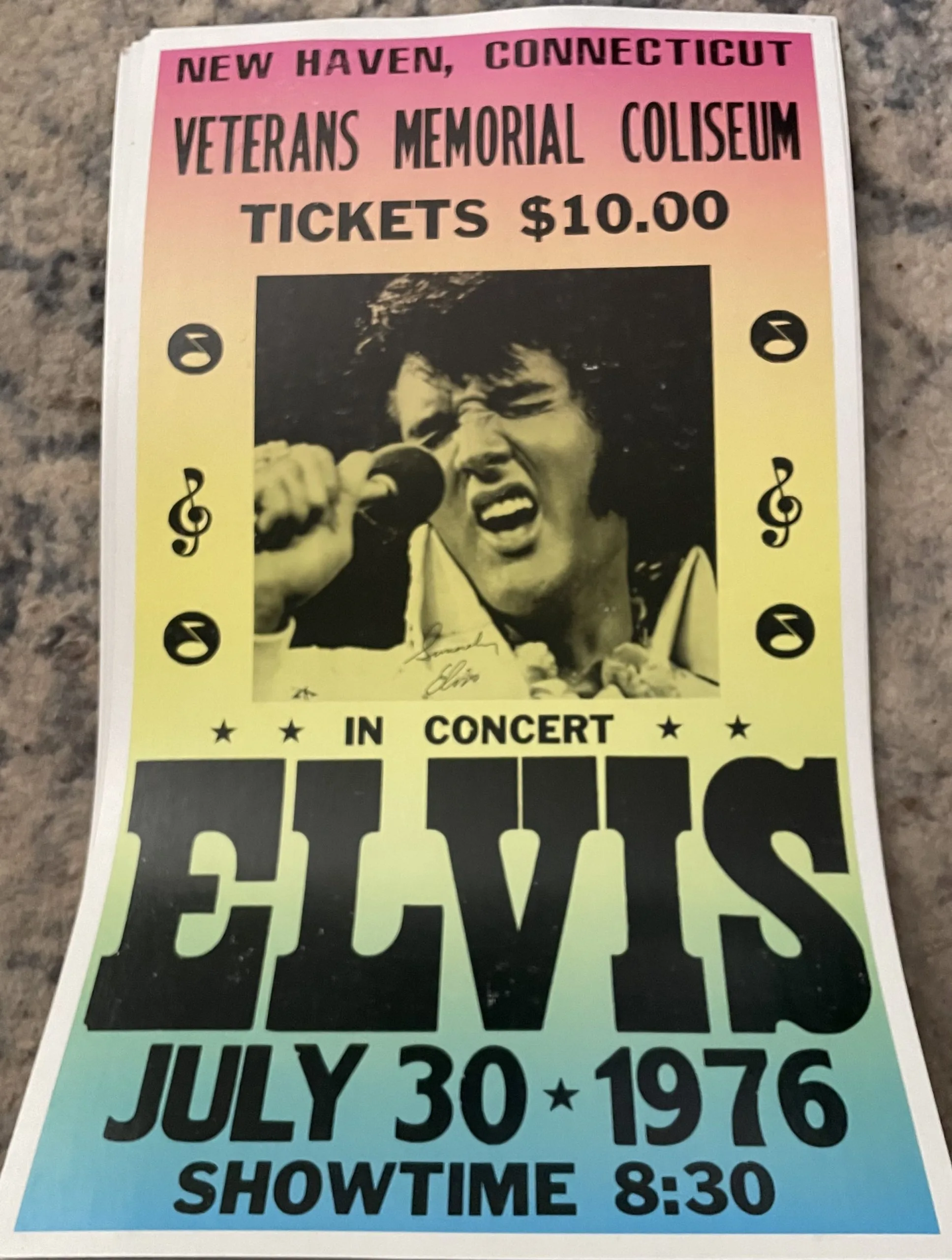 Elvis-Veterans Memorial Coliseum-July 30, 1976 - Concert Posters Metal Sign