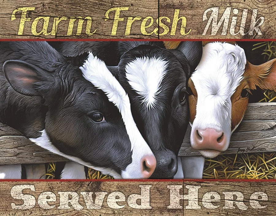 Farm Fresh Milk Served Here - Tin Signs Metal Sign
