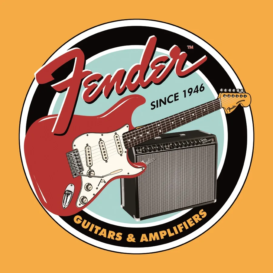 Fender Guitars & Amplifiers Since 1946 (Round) - Tin Signs Metal Sign