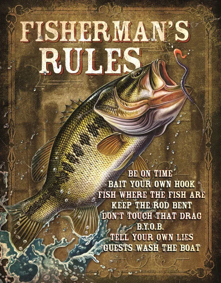 Fisherman's Rules - Tin Signs Metal Sign