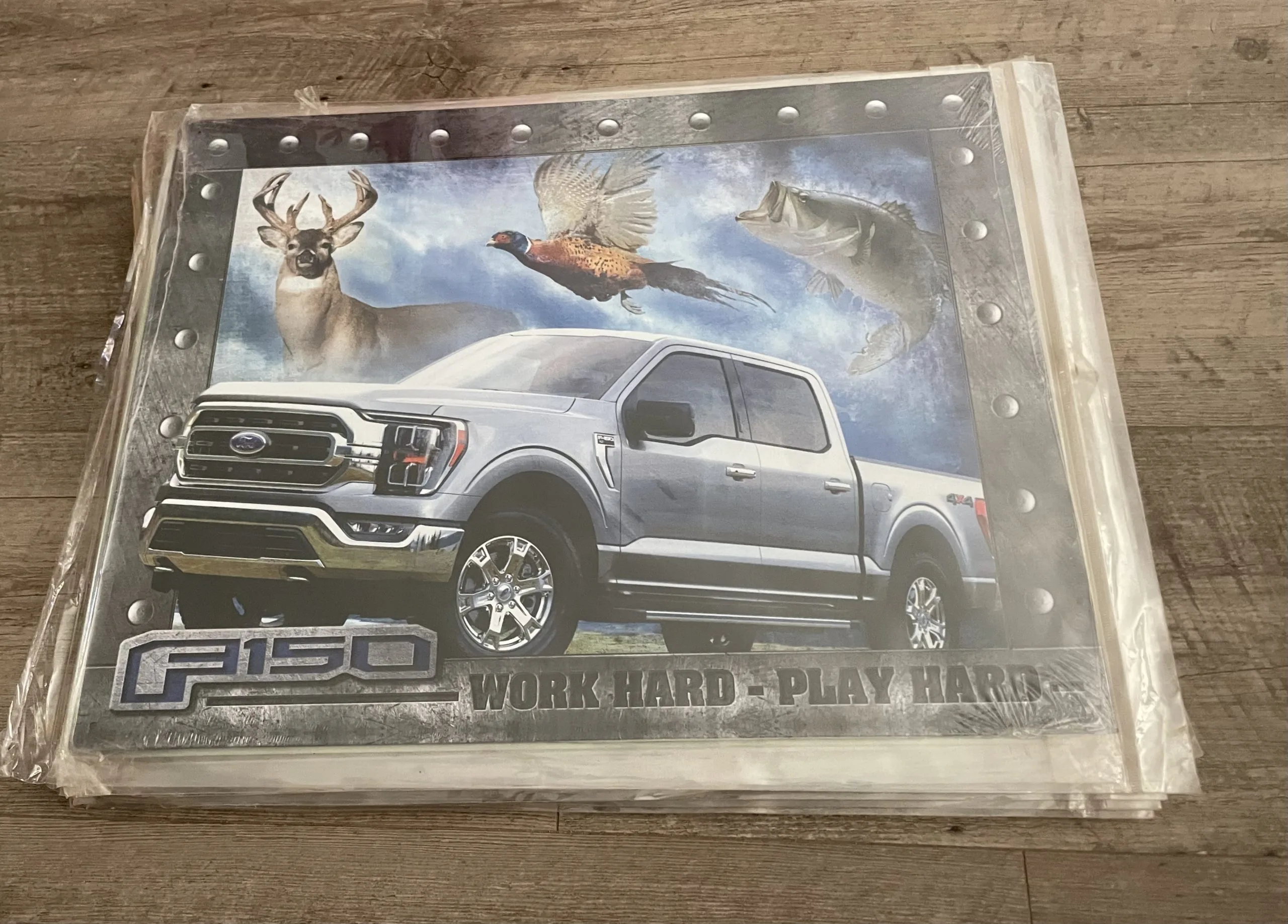 Ford F-150 Play Hard Work Hard - Tin Signs Metal Sign