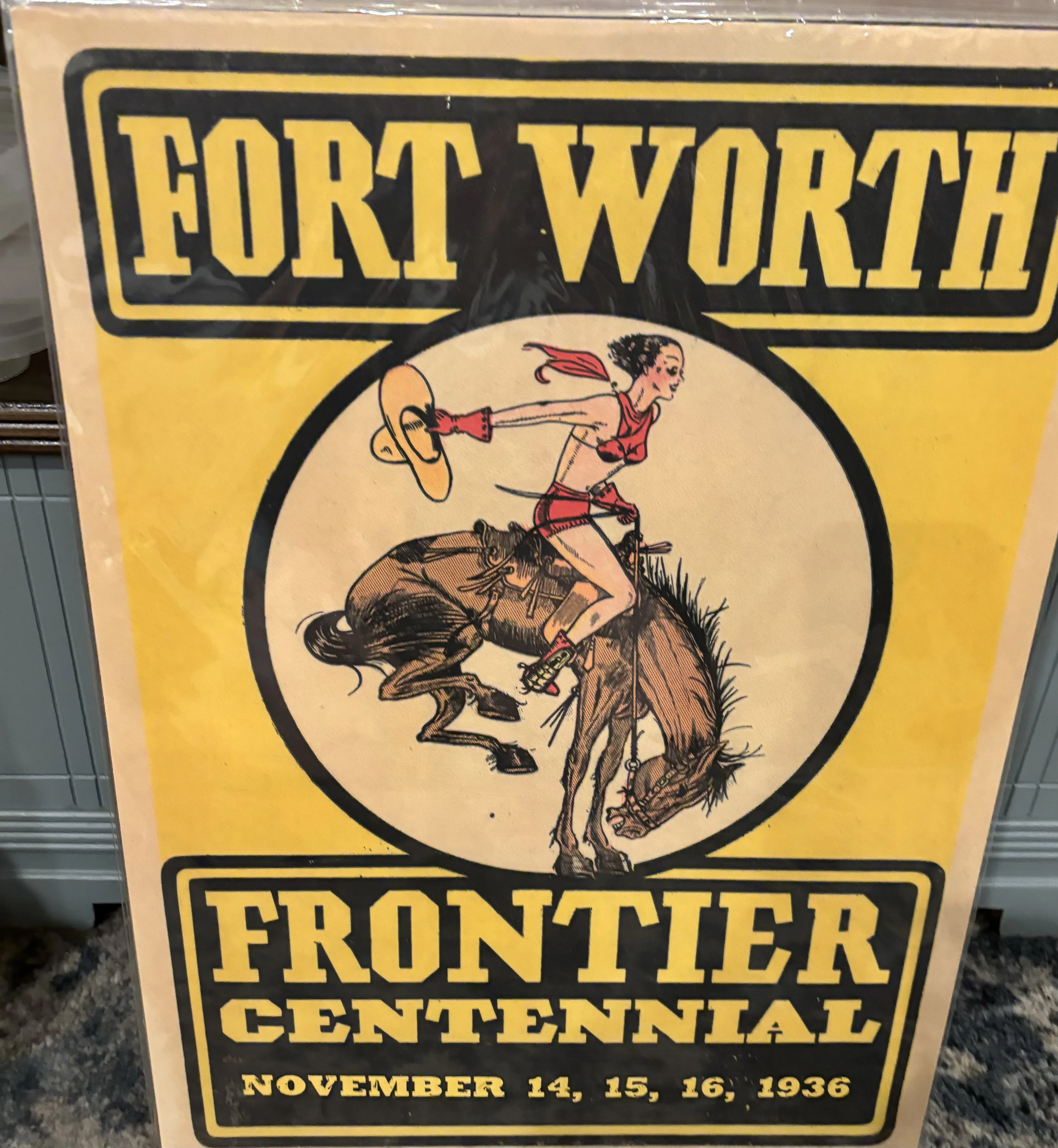 Fort Worth Frontier Centennial-November 14, 15, 16  1936 (Large) - Rodeo Posters Metal Sign