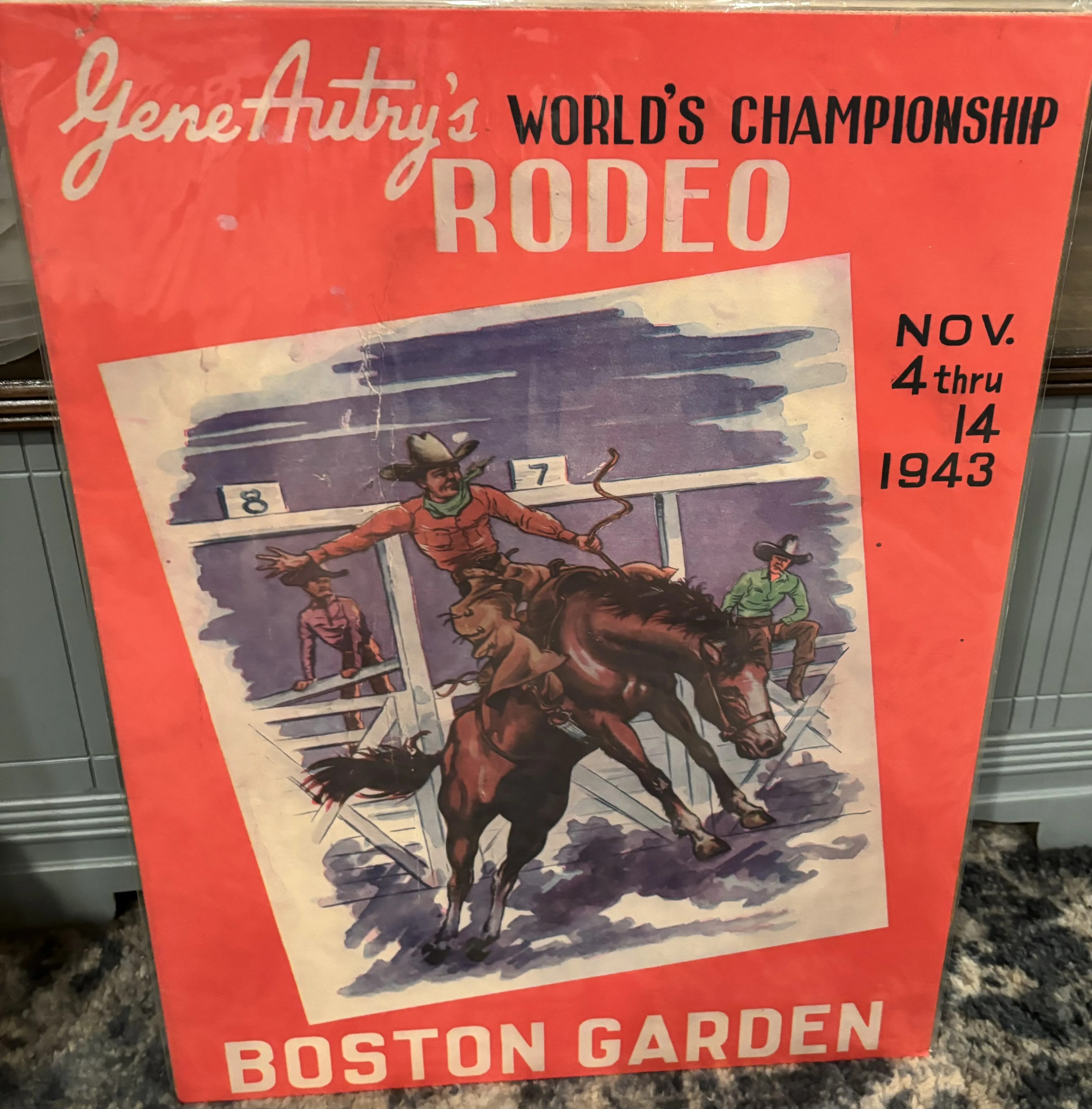 Gene Autry's World Championship Rodeo-Boston Garden (Large) - Rodeo Posters Metal Sign
