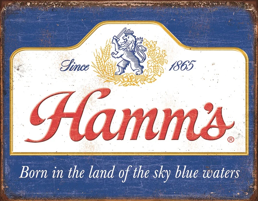 Hamm's - Born In The Land Of The Sky Blue Waters - Since 1865 - Tin Signs Metal Sign