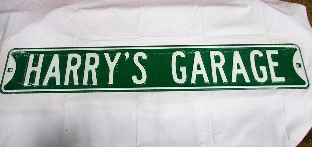 Harry's Garage - Street Signs Metal Sign