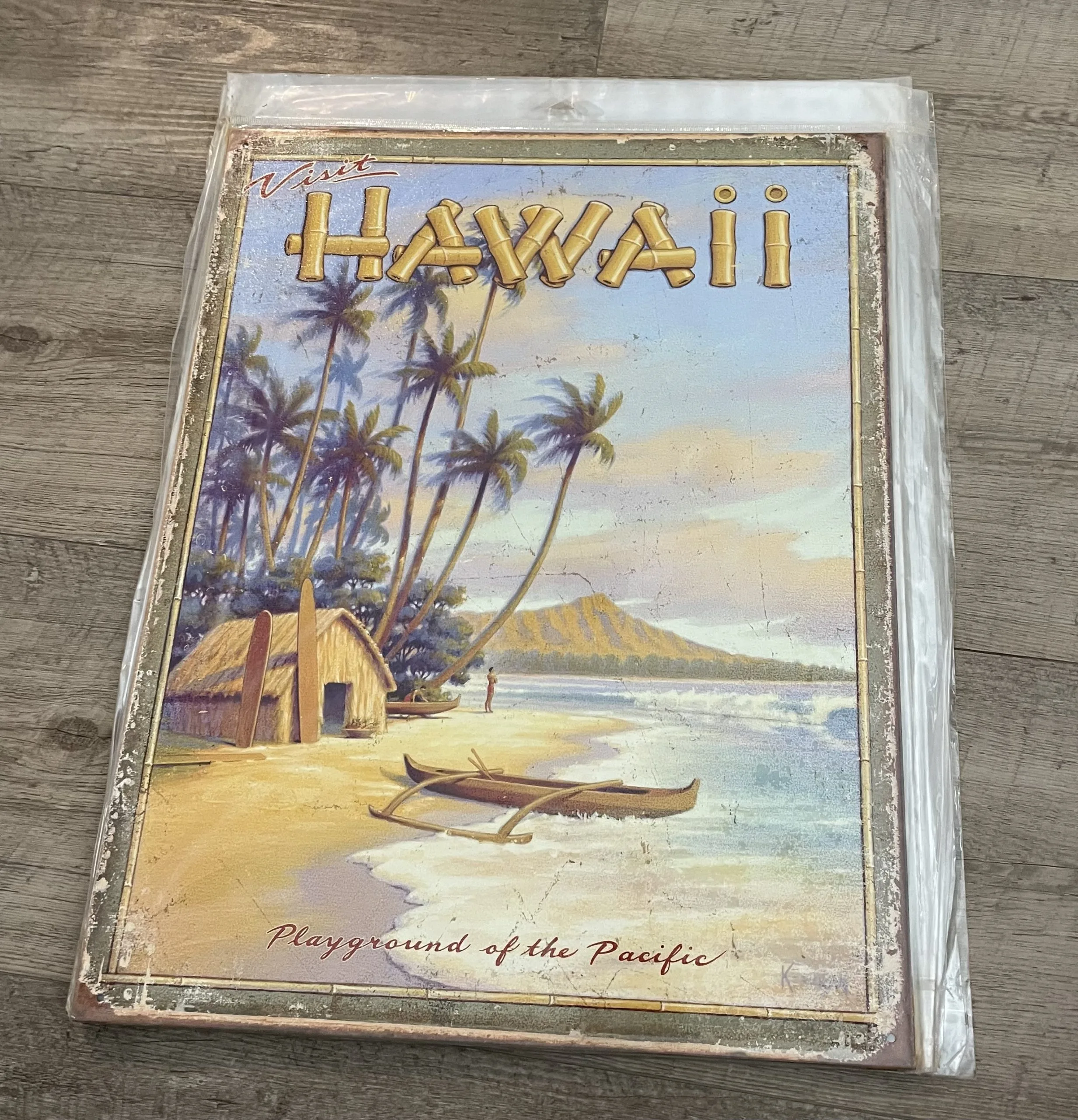 Hawaii-Playground Of The Pacific - Tin Signs Metal Sign