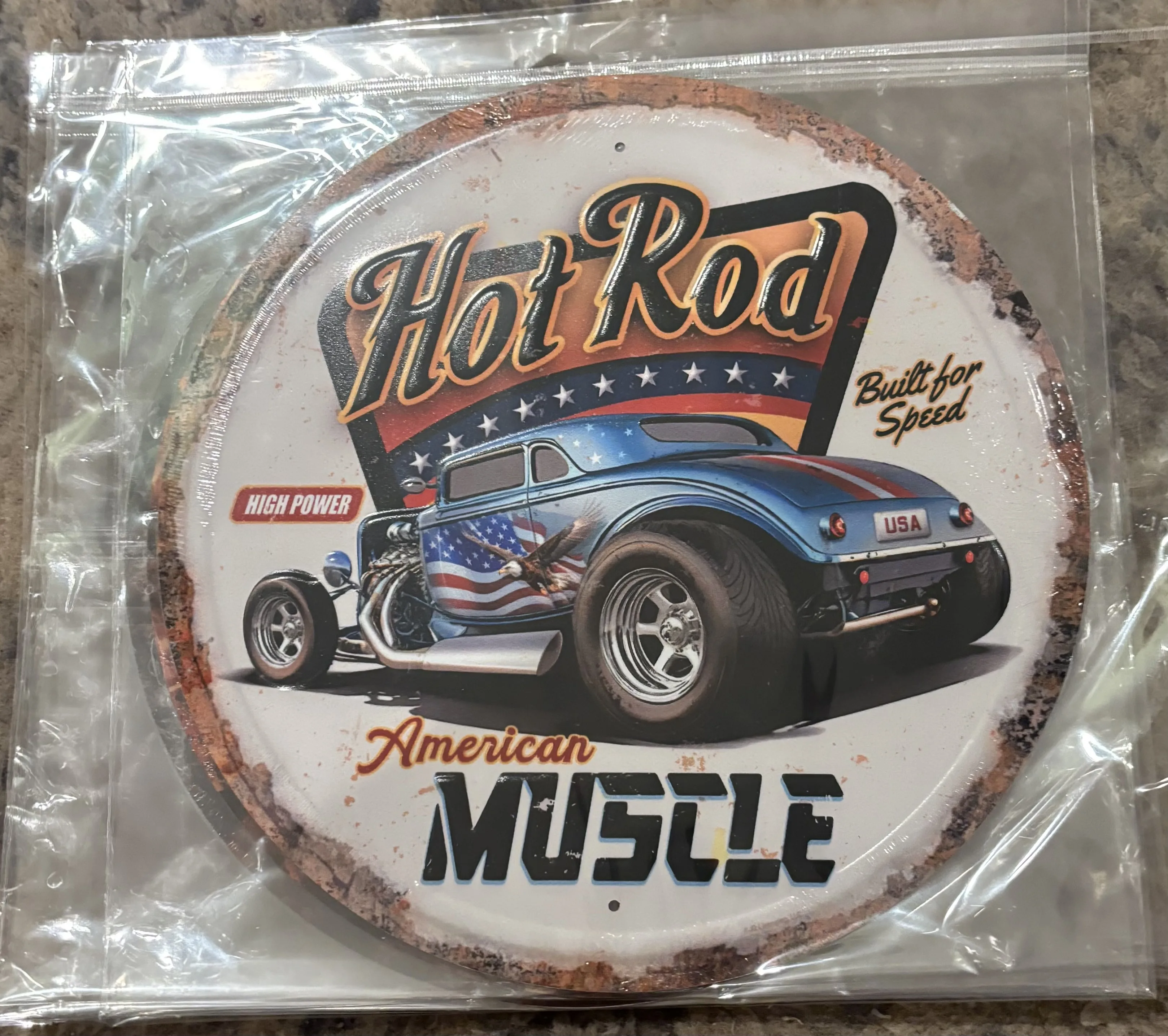 Hot Rod-American Muscle (Round) - Tin Signs Metal Sign