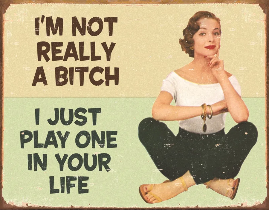 I'm Not Really A Bitch-I Just Play One In Your Life - Tin Signs Metal Sign