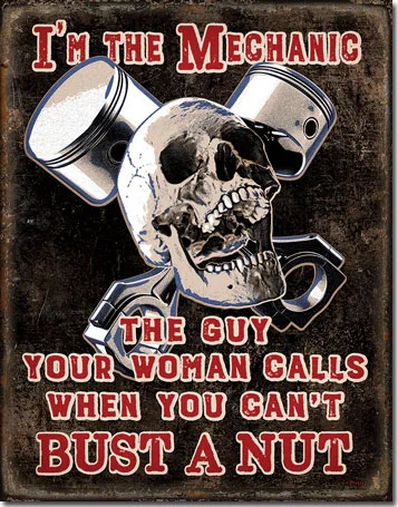 I'm The Mechanic - The Guy Your Woman Calls When You Can't Bust a Nut - Tin Signs Metal Sign