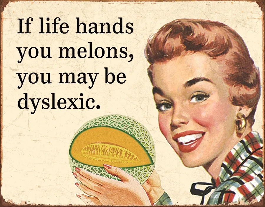 If Life Hands You Melons-You May Be Dyslexic - Tin Signs Metal Sign