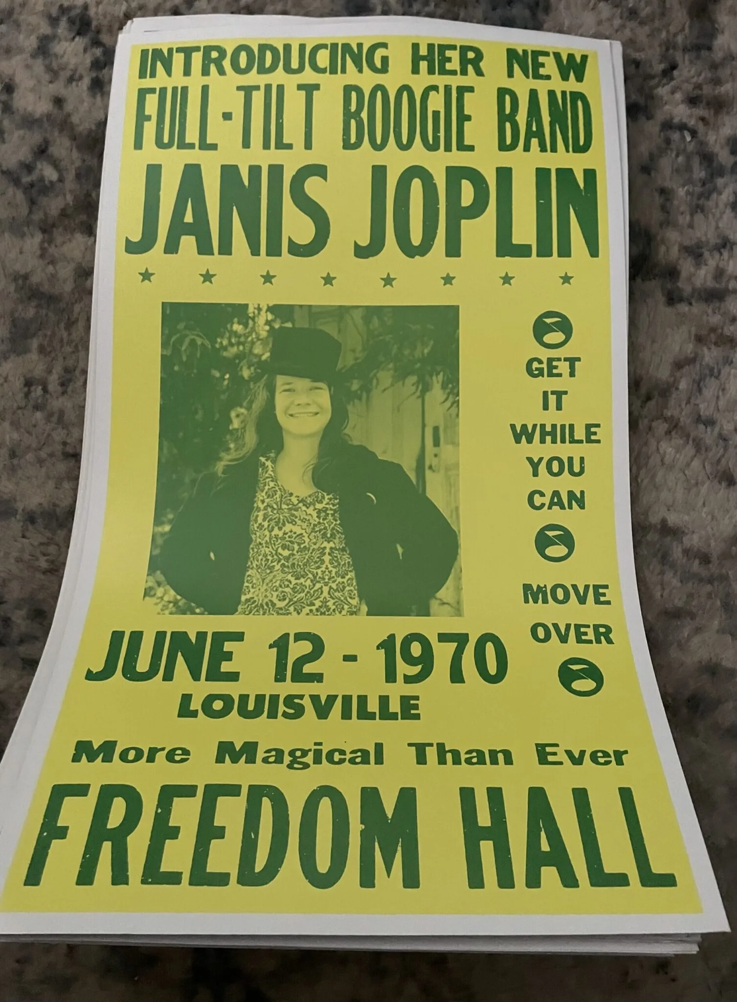 Janis Joplin-June 17, 1970-Freedom Hall - Concert Posters Metal Sign